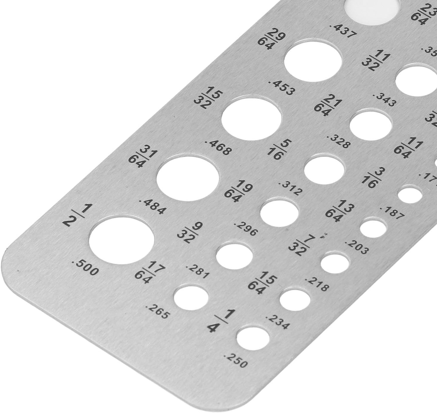 2 Pcs Drill Bit Gauge, 29 Hole Metric Imperial Stainless Steel Drill Bit Size Checker Plate Measuring Tool, 1/16-1/2In Index Metal Drill Size Tool for Mechanics image number 3