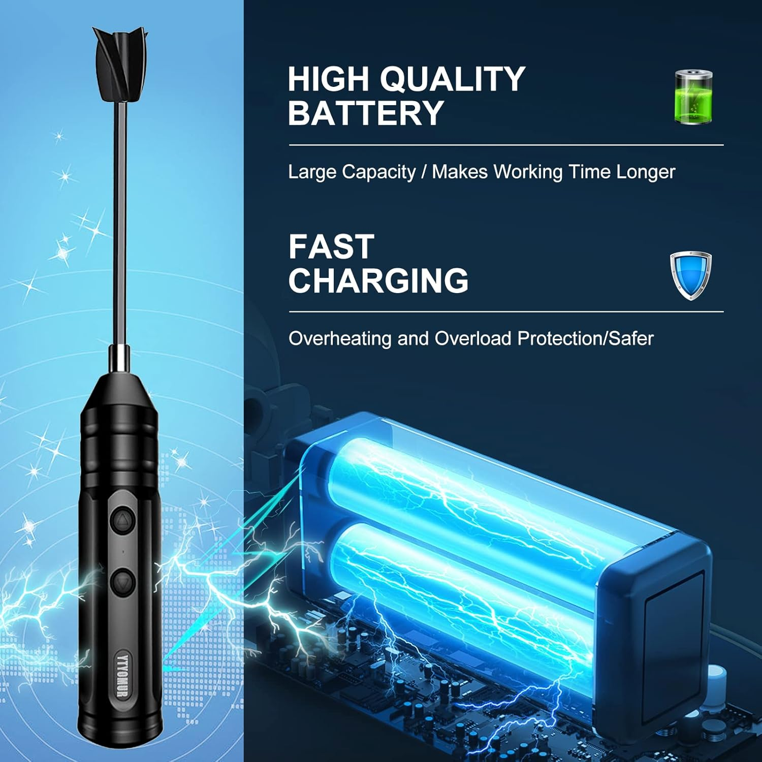 Epoxy Resin Mixer with 2 PCS Epoxy Mixer Paddles, Rechargeable Powerful and Slow Motor for Epoxy Resin, Silicone, Paint Mixing, without Bubbles DIY Crafts Tumbler Jewelry Resin Casting image number 1