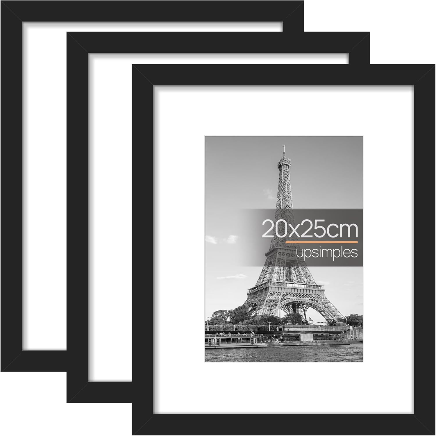 Upsimples Pack of 3 Black Photo Frames 30 X 40 Cm