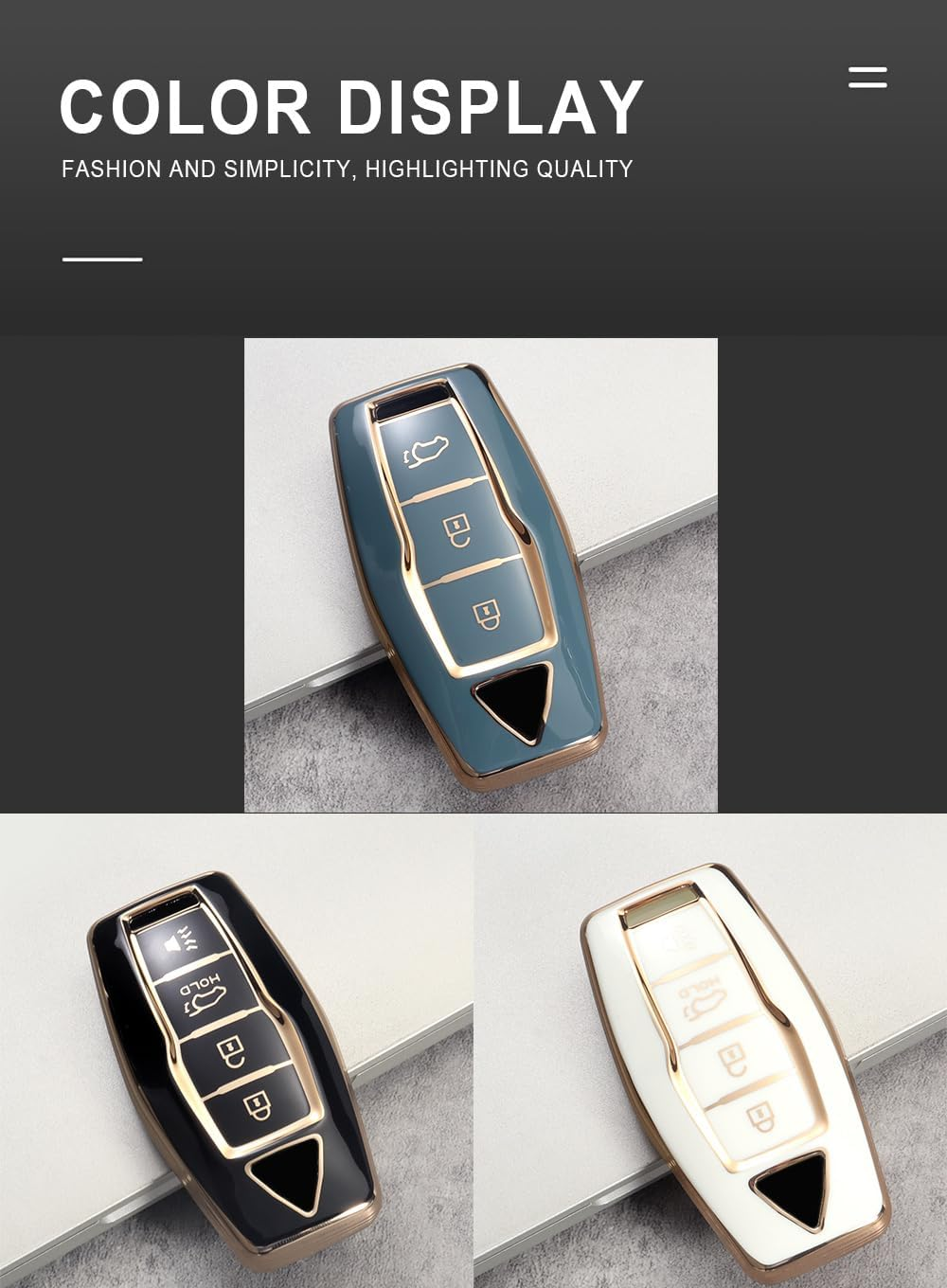 Ontto TPU Car Key Fob Cover Fit for Mitsubishi Outlander 2022 2023 Keyless Entry Smart Key Case Remote Key Holder Keyring Key Shell Bag Keychain Protection Auto Accessories 4 Buttons Black image number 4