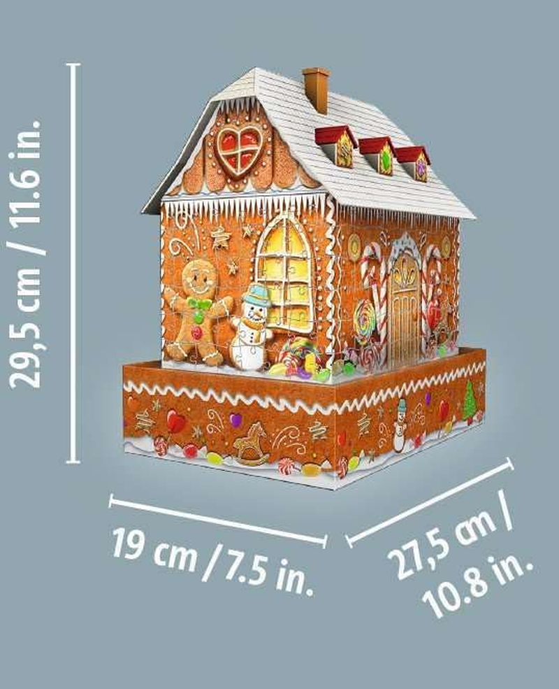 Ravensburger - 3D Puzzle Ginger Bread House at Night 216 Pieces image number 2