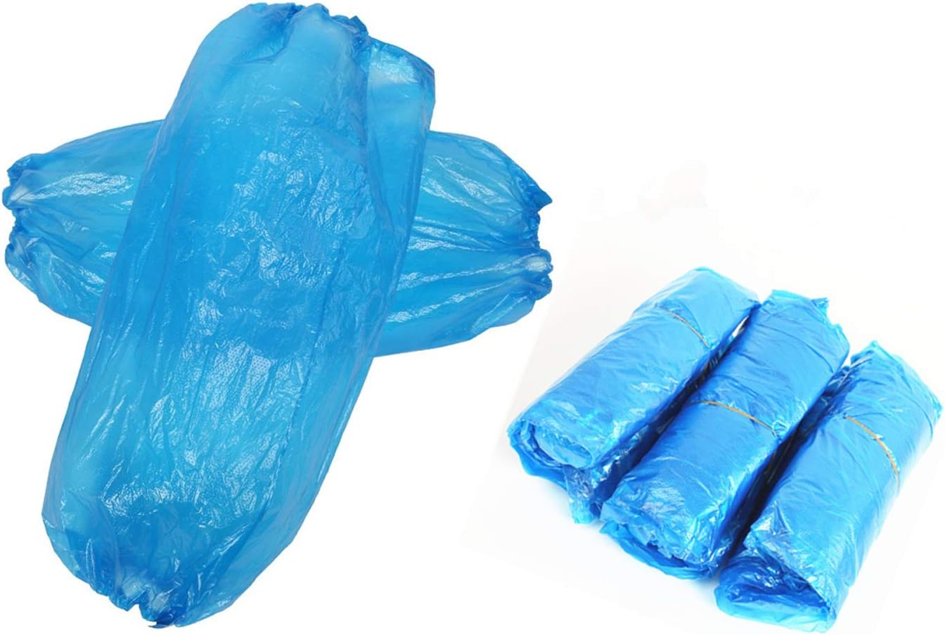 Plastic Oversleeves Protector, Disposable Arm/Sleeves Covers Waterproof Protector, 15.7 Inches,Blue(100 PCS) image number 3