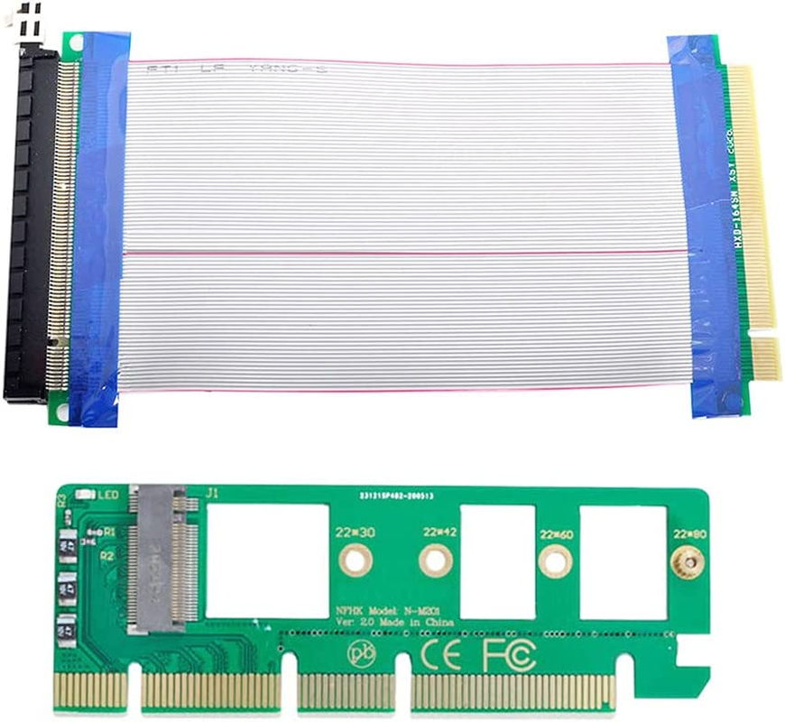 Xiwai NGFF M-Key NVME AHCI SSD to PCI-E 3.0 16X X16 Vertical Adapter with Cable Male to Female Extension image number 3