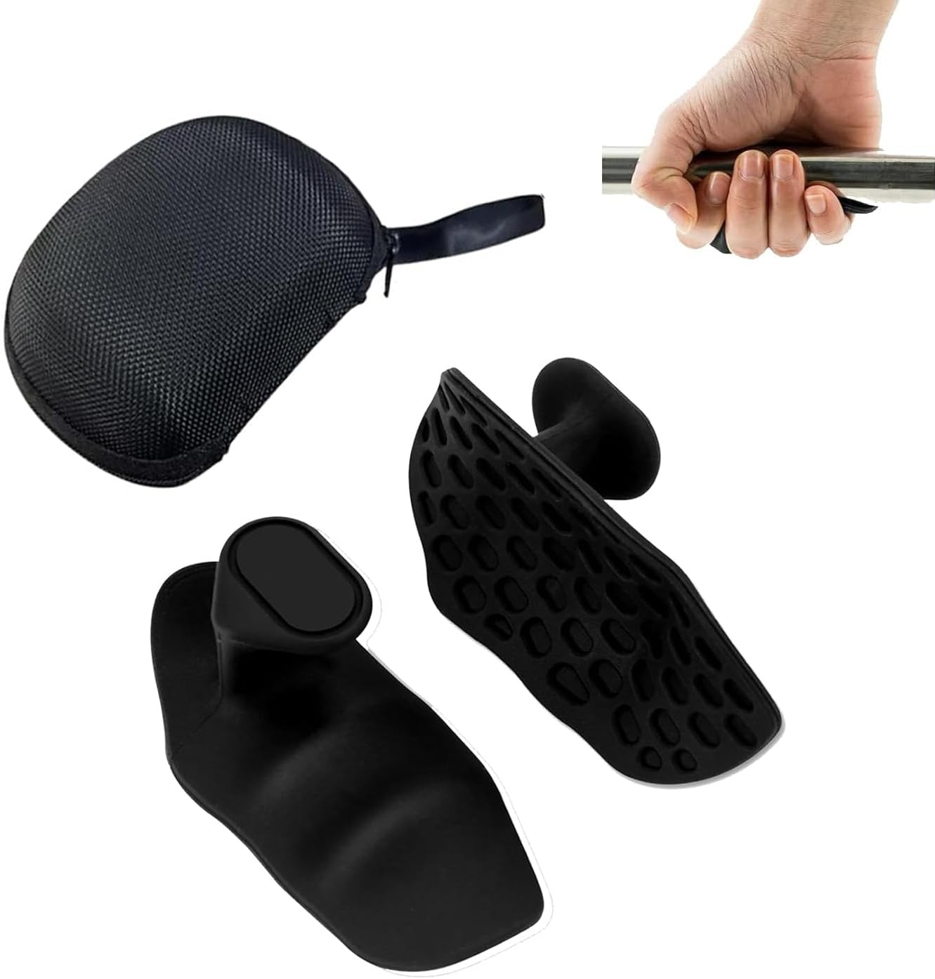 Yharnamite 1 Pair Gym Hand Grips for Weight Lifting, Anti-Slip Workout Grips, Non Slip Silicone Gym Grips Pads for Training and Exercise, Weight Lifting, Dumbbell, Deadlift