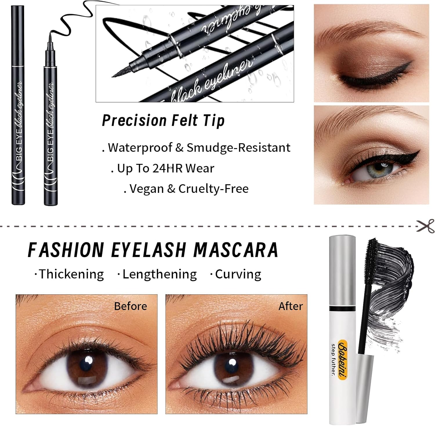 Makeup Set Full Kit for Women Teen Girls, Makeup Present Set, Includes Eyeliner, Blusher, Eyebrow Pencil, Foundation, Mascara, Eyeshadow, Brushes, Lip Gloss, Sponge, Cosmetic Bag - Set 02 image number 4