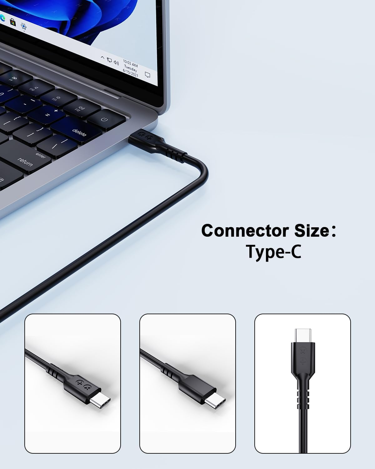 USB C Laptop Charger, 65W Fast Chromebook Charger for HP, Lenovo, Acer, Dell, Samsung, Asus Type C Power Adapter image number 4