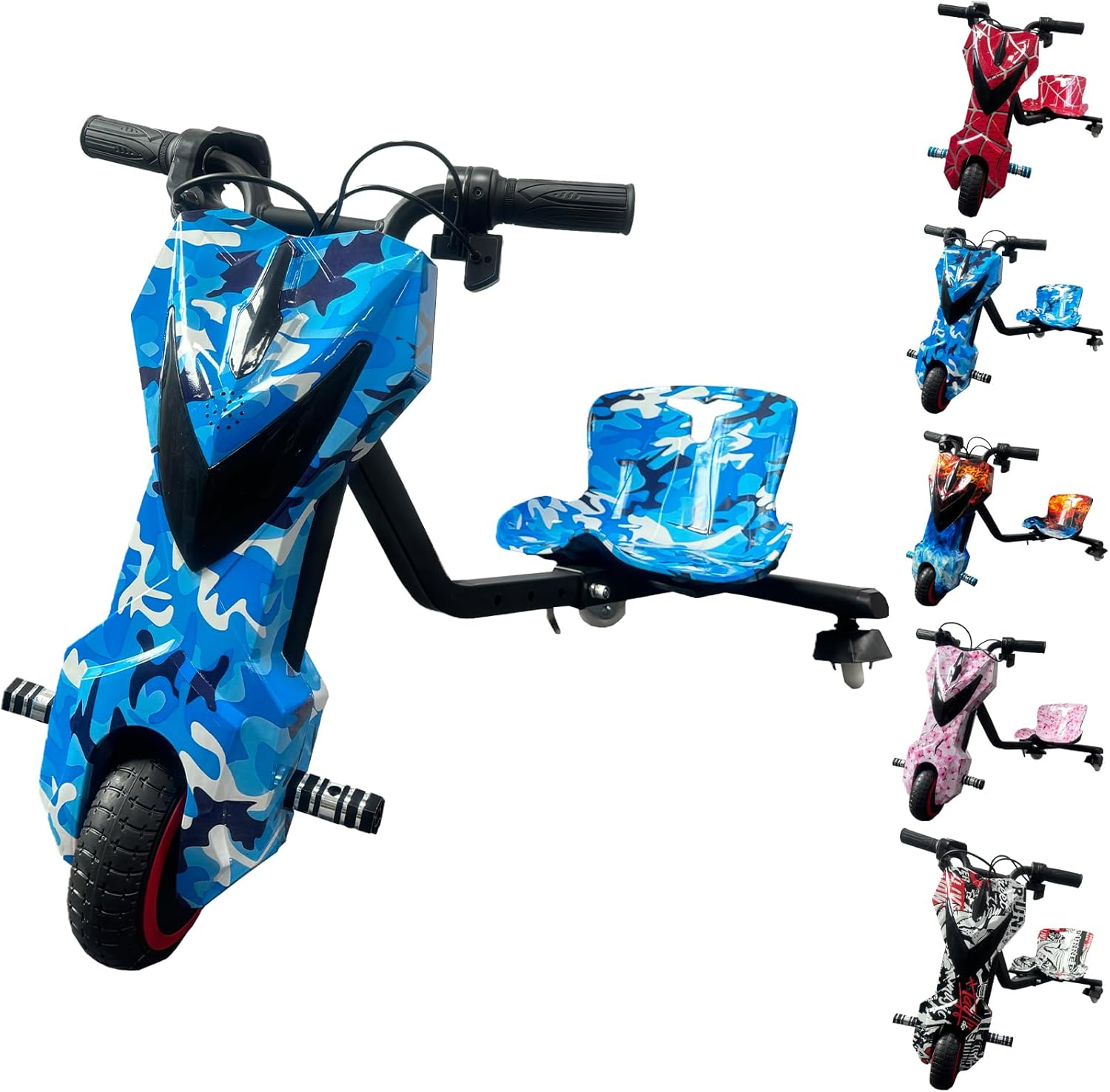 Electric Drift Go Kart &ndash; Kids Ride on Trike, 3-Wheel Electric Drifting Kart with Bluetooth Music, 12-25Km Range, Ideal Gift (Blue) image number 5