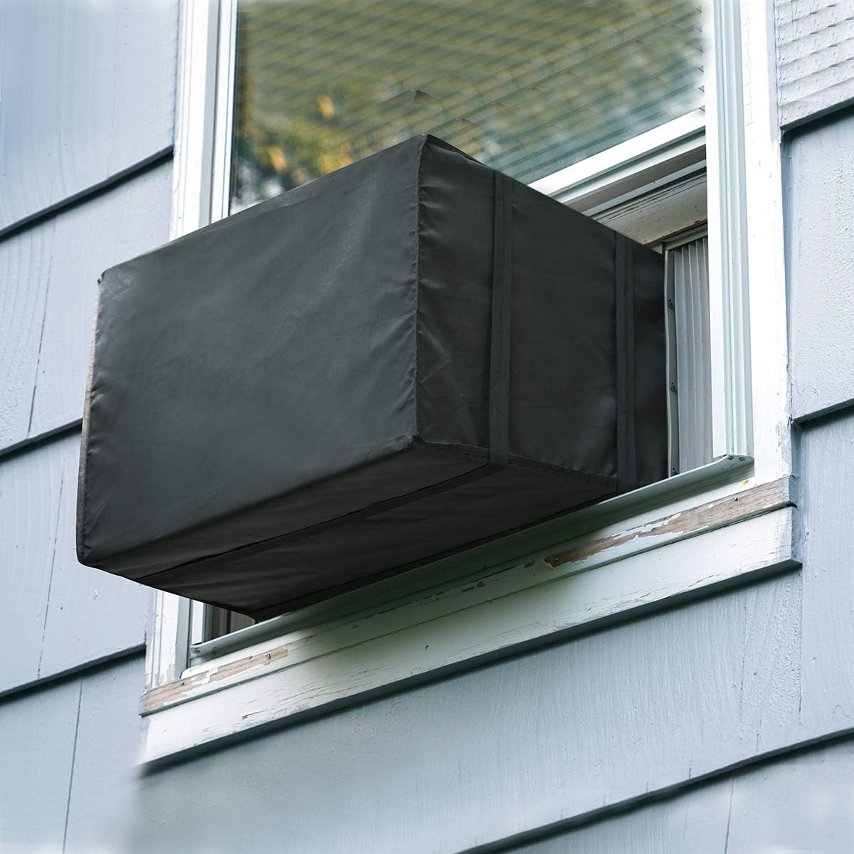 Window Air Conditioner Cover Outdoor, Luxiv outside Window AC Unit Cover Black Dust-Proof Waterproof Outdoor AC Protection Insulation Defender (25.5Wx20.5Dx18H) image number 5