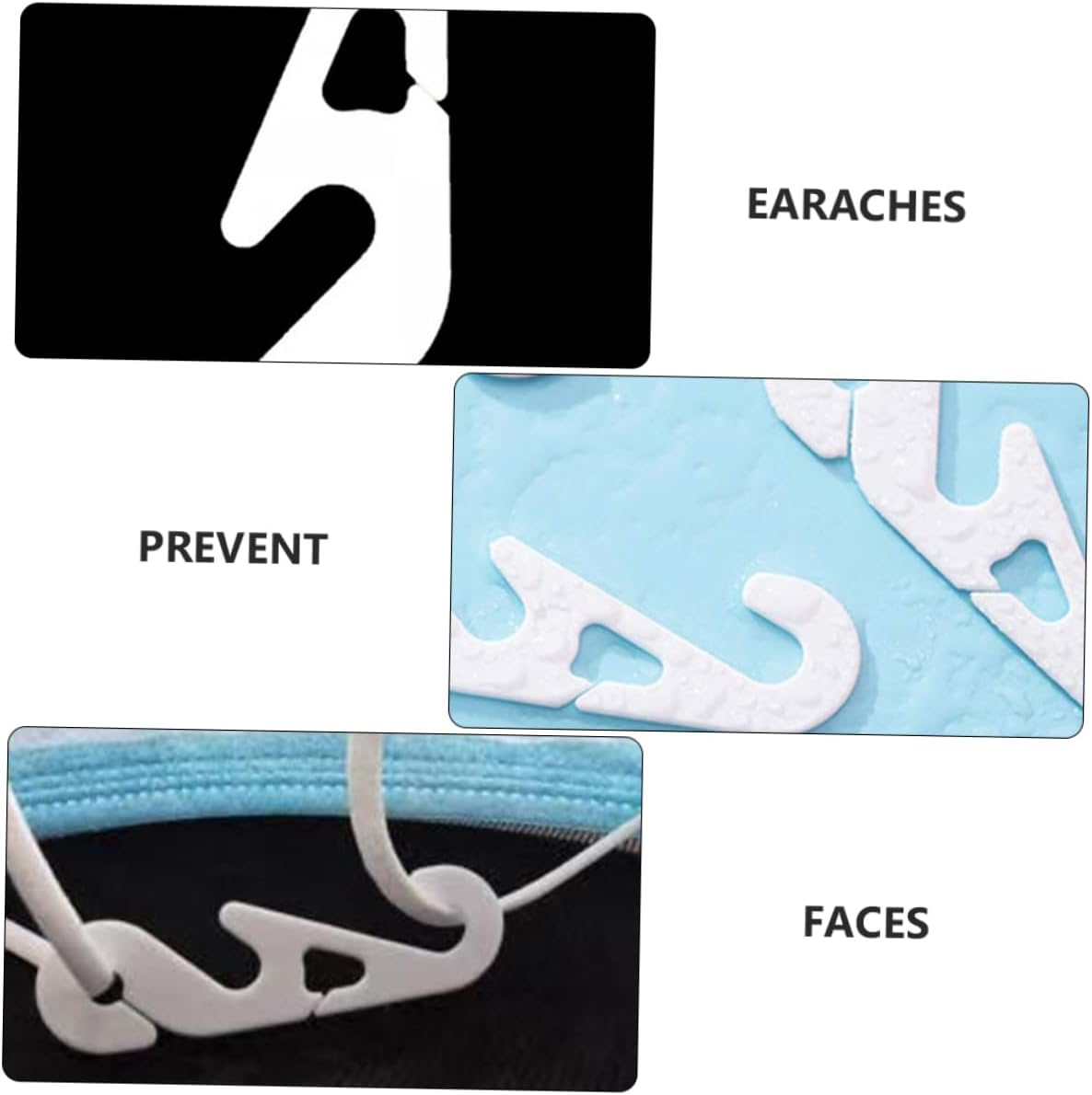 FRCOLOR 50Pcs Ear Strap Extender Buckles Hook Adjustable Ear Rope Band Buckle for White Long-Length Set for Comfortable Covering image number 2