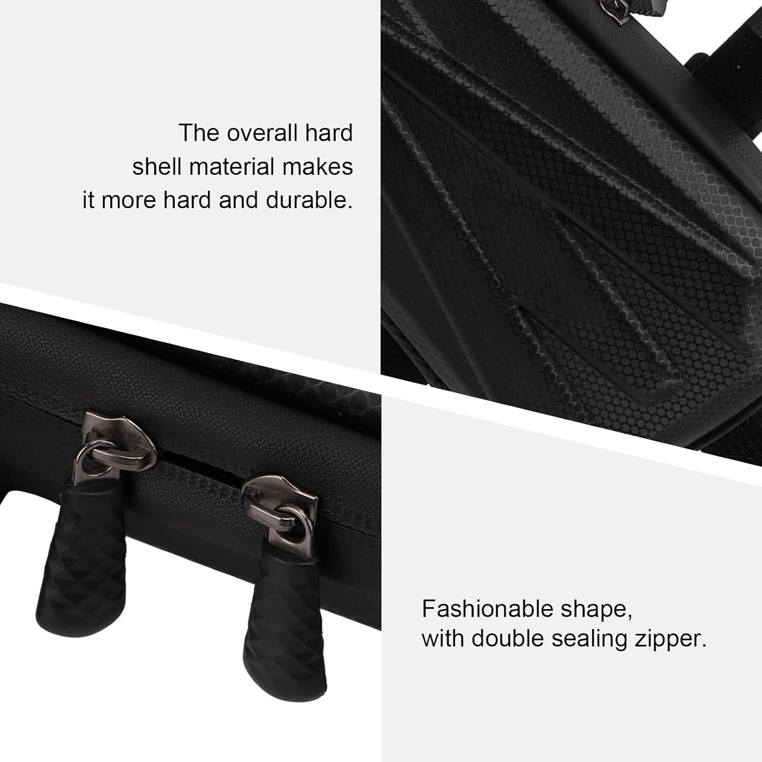 OUKENS Motorcycle Side Bag - EVA Waterproof Triangle Bag with Double Sealing Zipper, Fashionable Hard Shell Side Hanging Bag for Bike