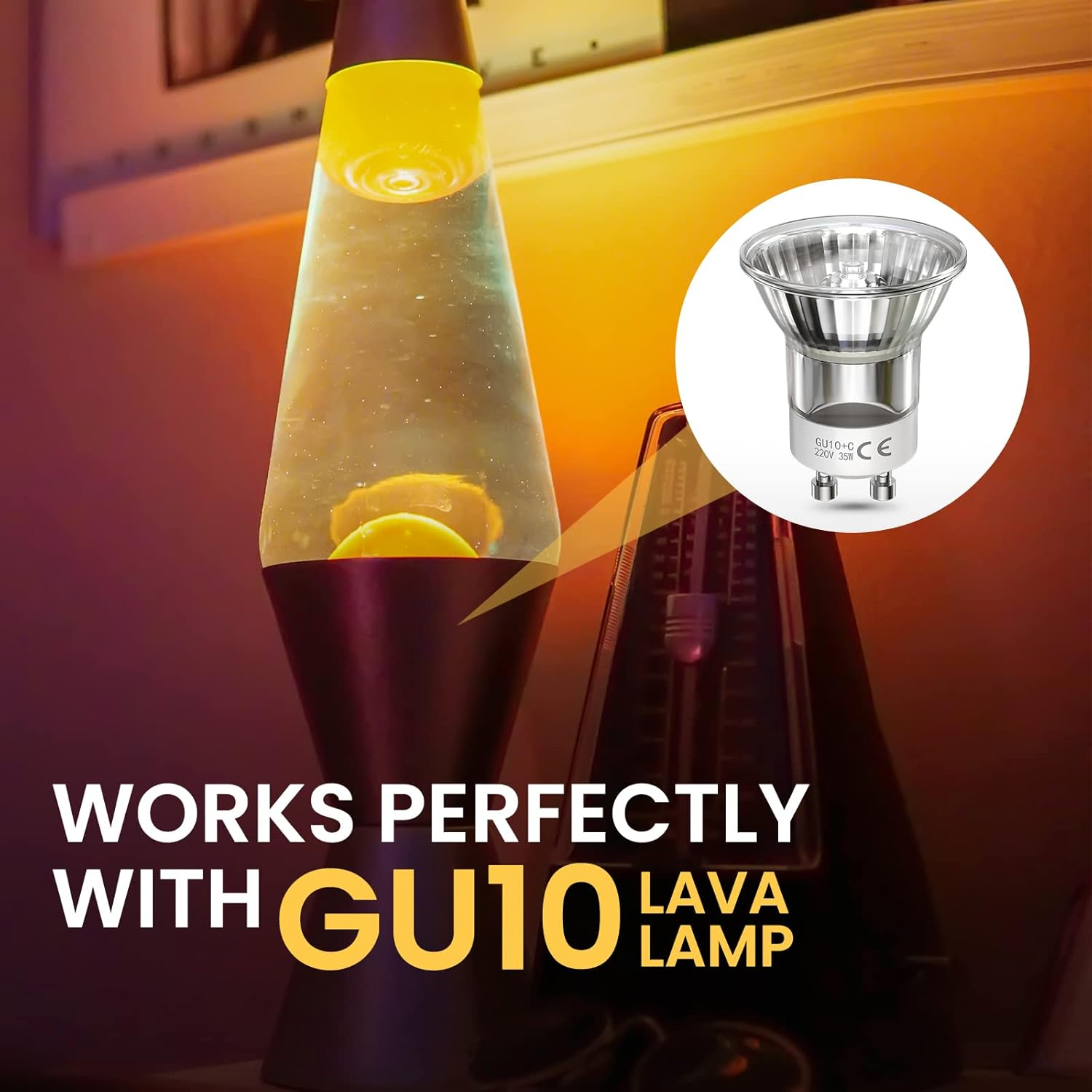 Bonlux Mini 35W GU10 Halogen Bulbs Dimmable Reflector Bulbs Warm White 2700-2800K, Spot Downlight Halogen Bulb Replacement for 3W Bulbs, GU10 2-Pin Base 360 Lumen 220V-240V, 8 Pack image number 5