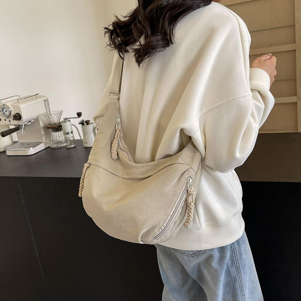 Crescent Crossbody Bags for Women Hobo Bag Luna Bag Dumpling Bag Nylon Multi-Pocket Sling Bag Moon Shoulder Bag