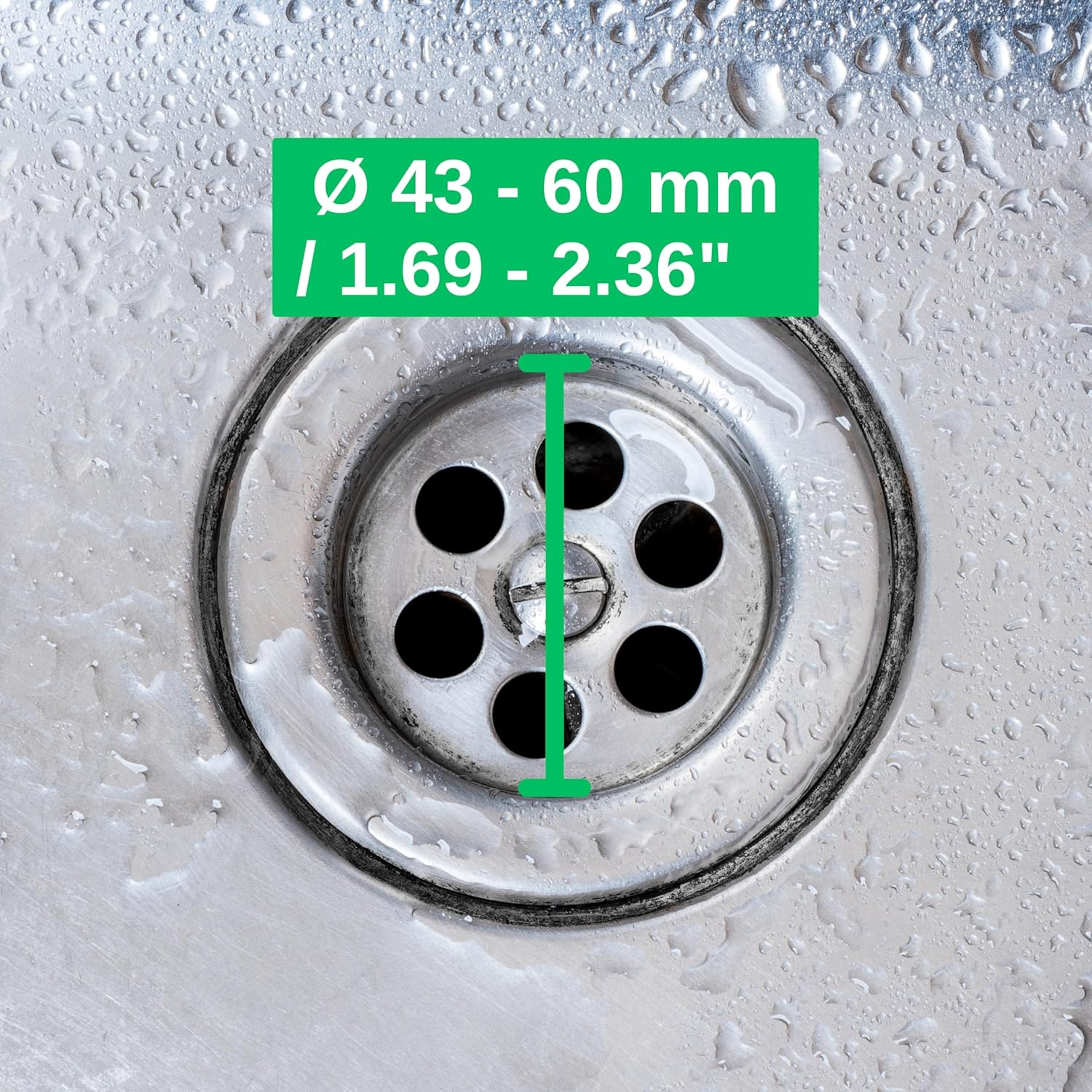 Stainless Steel Drain Strainer 3 Pack Diameter 70Mm outside 42Mm inside Protrudes 9.5Mm Spout Drain Strainer for Kitchen Sink, Sink, Shower Tray, Bathtub, Hair Strainer and Food Scraps Strainer, Hair Filter Basket image number 1