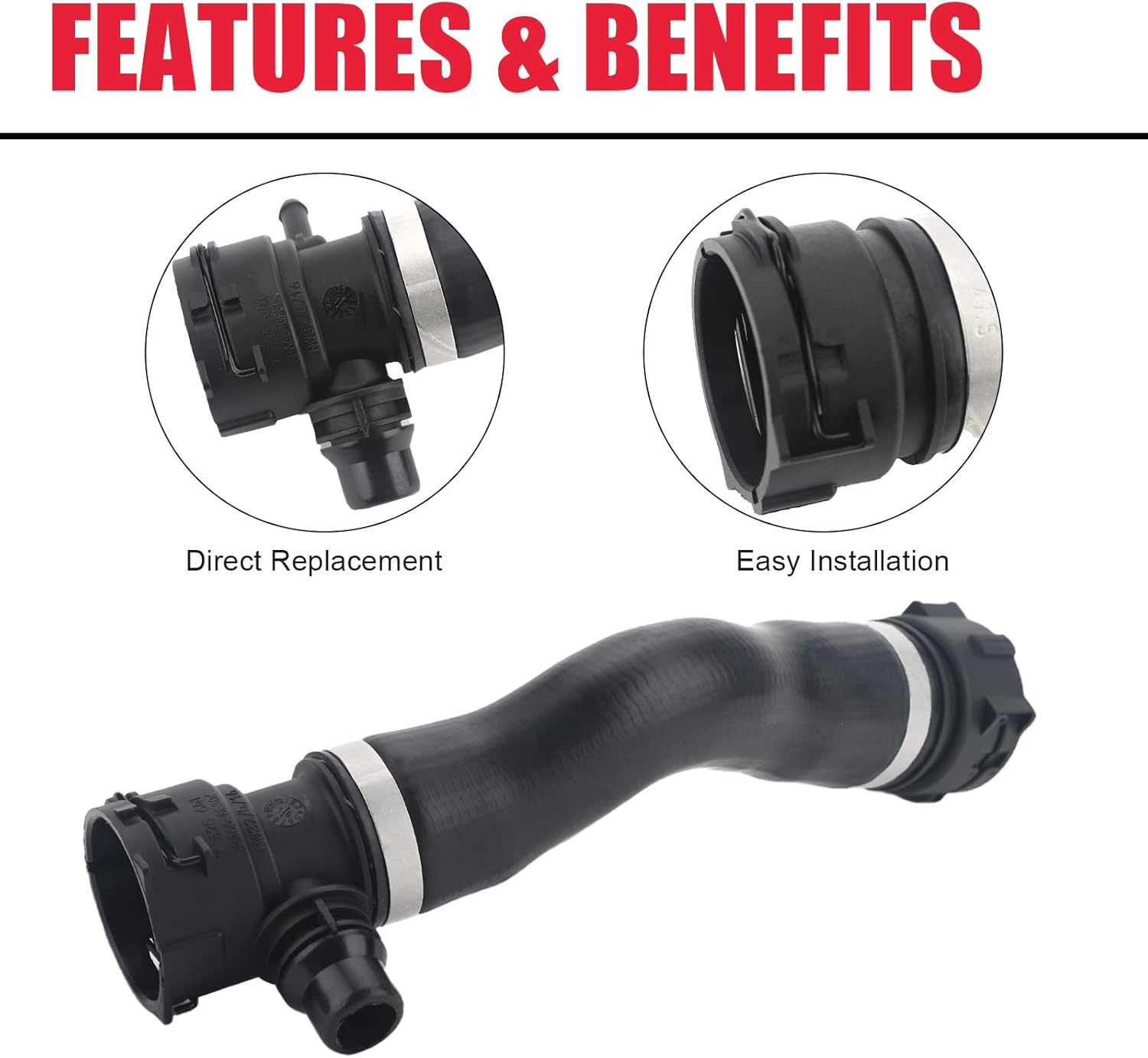 Engine Upper Radiator Coolant Water Hose Pipe Compatible with BMW E82 E88 E92 E91 E90 Z4 128I 323I 325I 328I 330I Replace 17127531579 image number 4