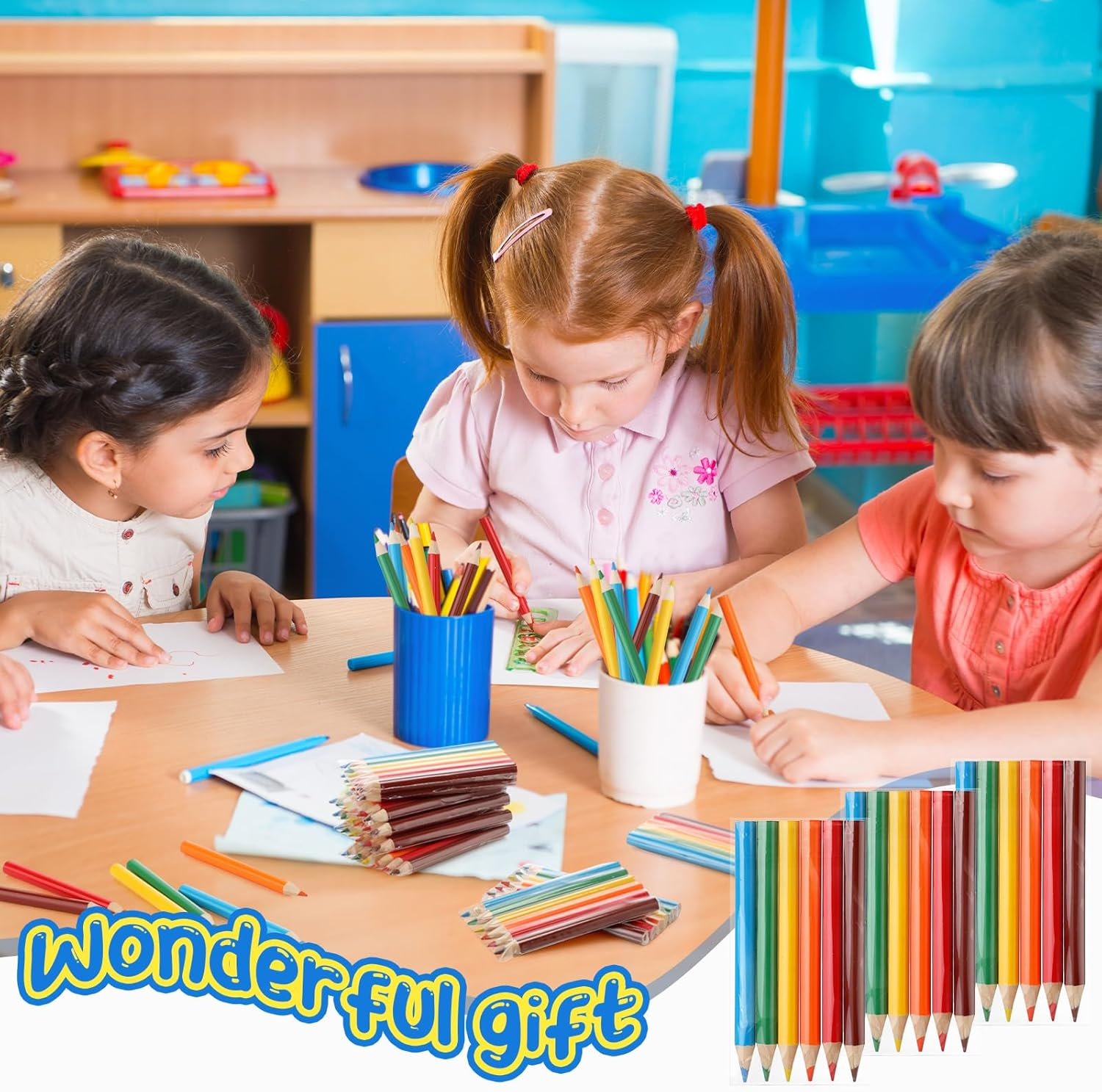 Cholemy 20 Sets Mini Colored Pencils 3.5 Inch Portable Short Color Pencil Bulk Coloring Pencils Pre Sharpened Drawing Colored Pencil for Kids Children Painting Classroom, 6 Assorted Colors image number 5