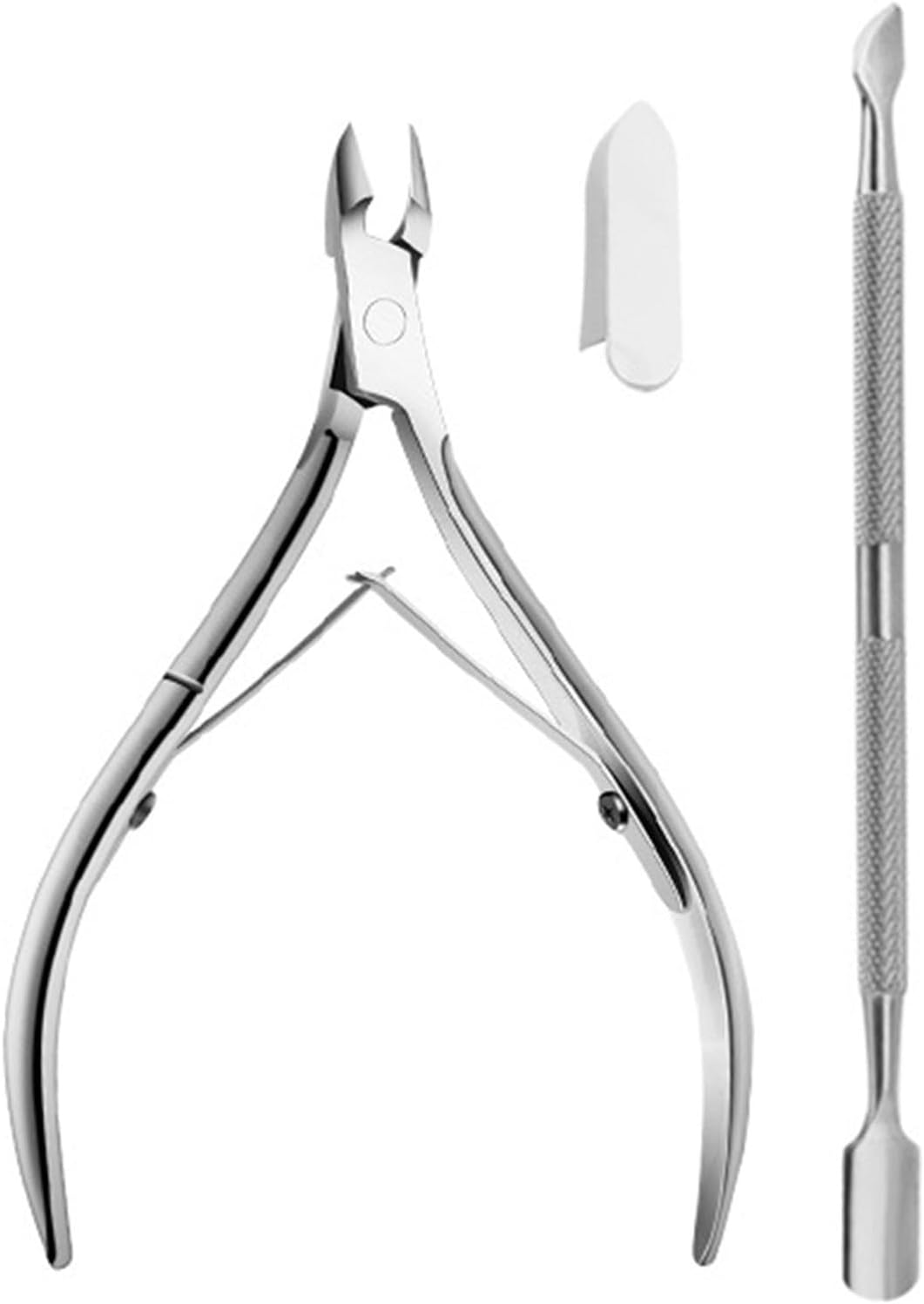 Grovigor Modern Stainless Steel Cuticle Trimmer Set, Cuticle Remover with Cuticle Pusher, Cuticle Nipper, Professional Manicure Pedicure Tools for Fingernails and Toenails image number 2