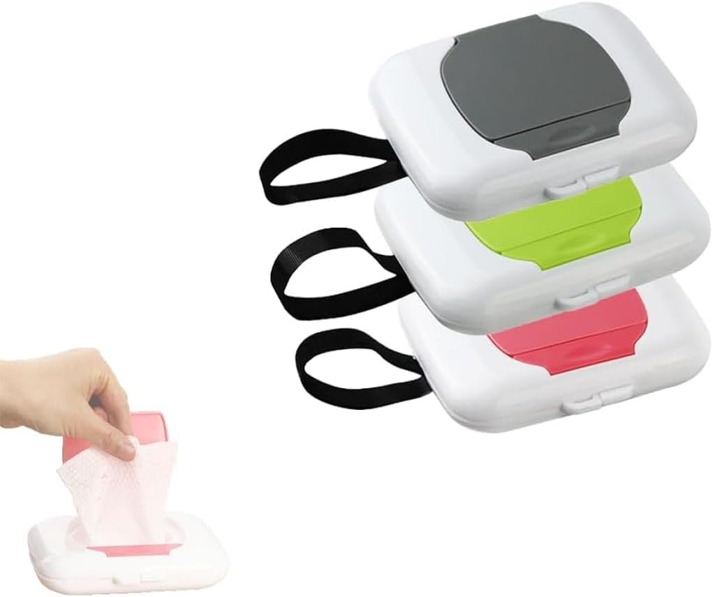 WADY 3Pcs Wipe Dispenser, Refillable Wipes Case, Wet Tissue Box, Easy Open Close Wipe Container (Color A) image number 4