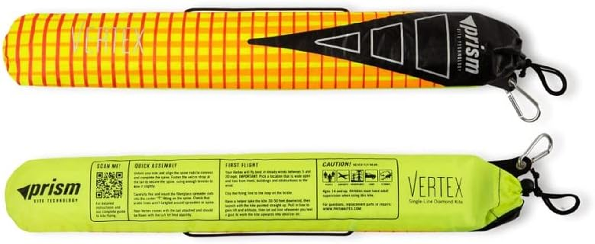 Prism Kite Technology Vertex High Flying Diamond Kite with 10' Long Triple Streamer Tail, Infrared