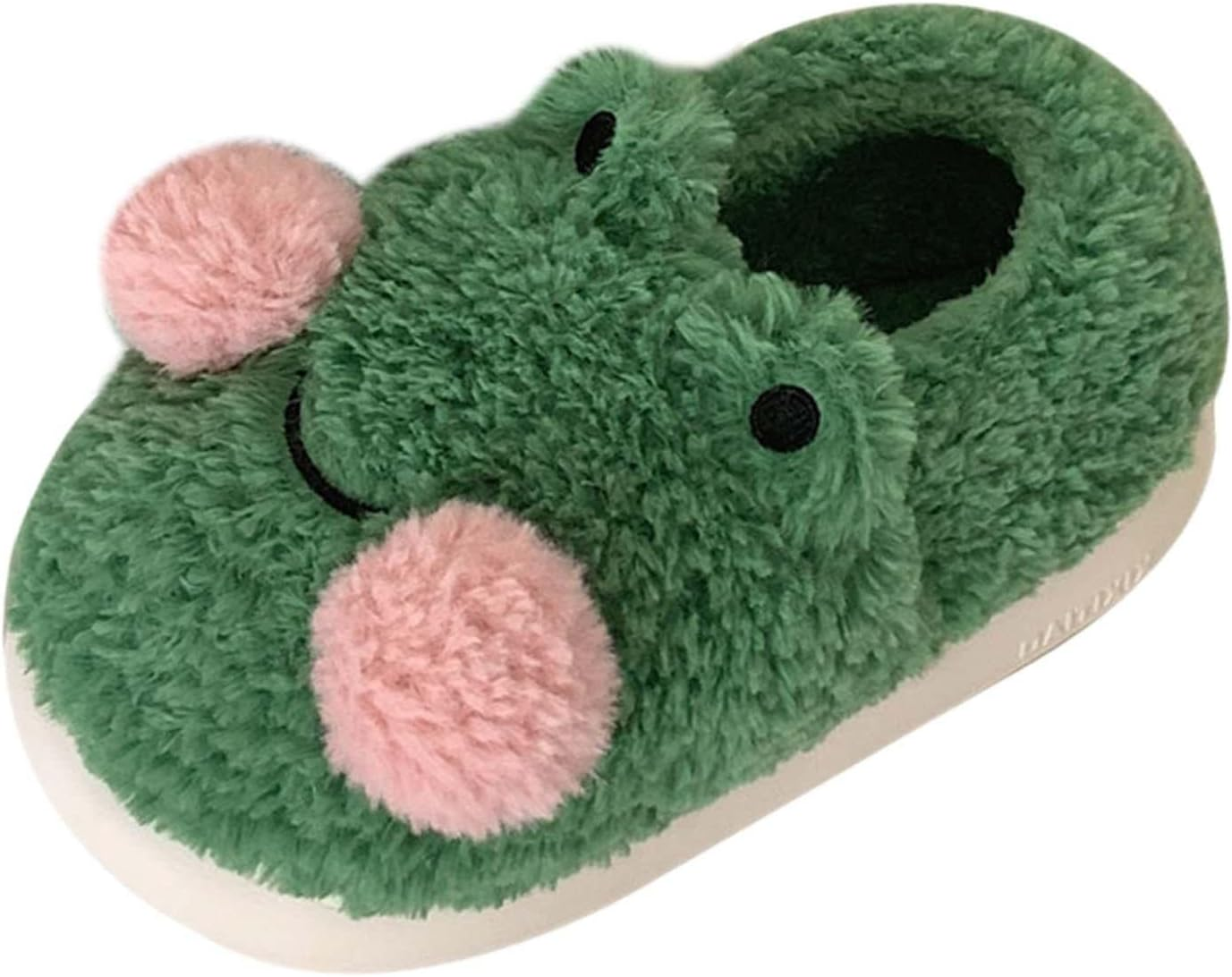 Dickly Women Frog Shape Plush Slippers, House Slipper Soft Comfortable Warm Shoes, Non Slip Animal Slippers for Winter Holidays Parties Indoor, 38-39 image number 3