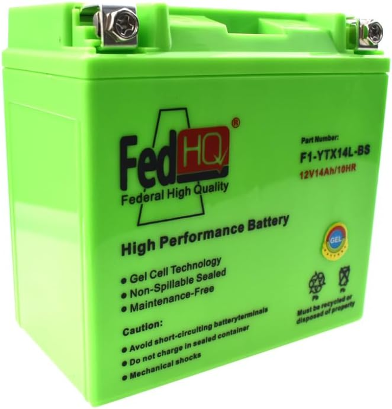 FEDHQ YTX14L-BS 12V 14Ah Motorcycle GEL Battery Dirt Bike ATV Quad Scooter Motorbike Replace STX14L-BS ETX14L GTX14L-BS WCP14L Compatible for Harley-Davidson image number 3