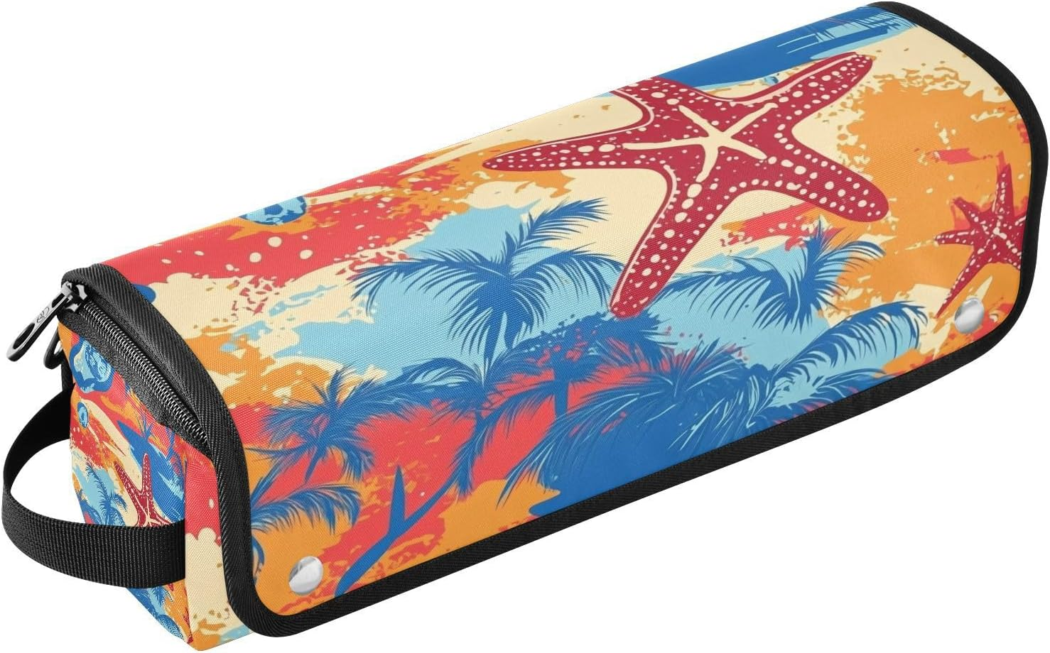 Hair Tools Travel Bag with Heat Resistant Mat Detachable 2-In-1 Curling Iron Travel Case Hot Tools Organizer for Straightener Flat Iron Black Stars