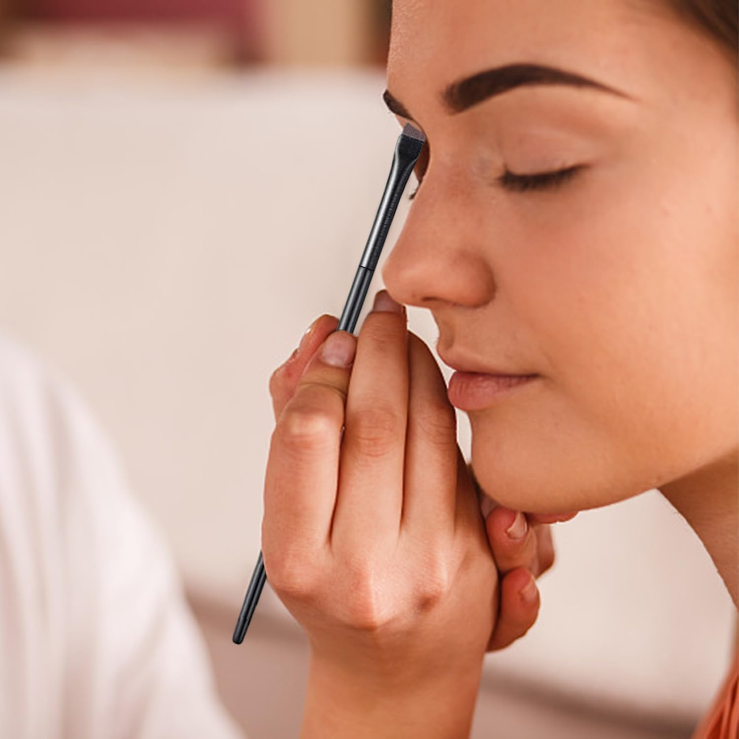 Set of 7 Angled Eyebrow Brushes, Eye Makeup Brushes, Angled Eyeshadow Brushes, Makeup Tools, Suitable for Blending Eyeshadow and Eyeliner Modifications image number 2