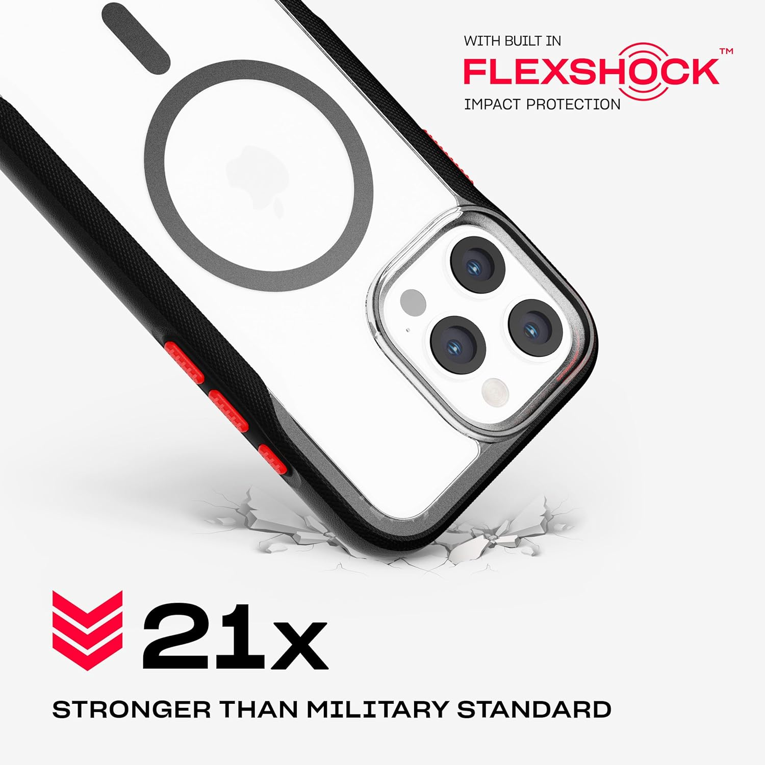 Tech21 Evopro for Iphone 16 Pro Max Compatible with Magsafe - Impact Protection Case 21X Military Standard Tested - in Clear/Black image number 5