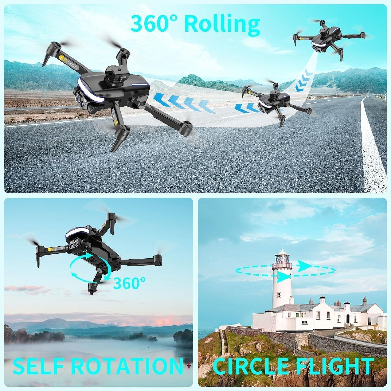 B-Qtech Mini Drone with 4K Camera, RC Foldable Wifi Drone, 2 Batteries, 360&deg; Obstacle Avoidance, Easy to Fly Kids Gifts Toys for Boys and Girls image number 1
