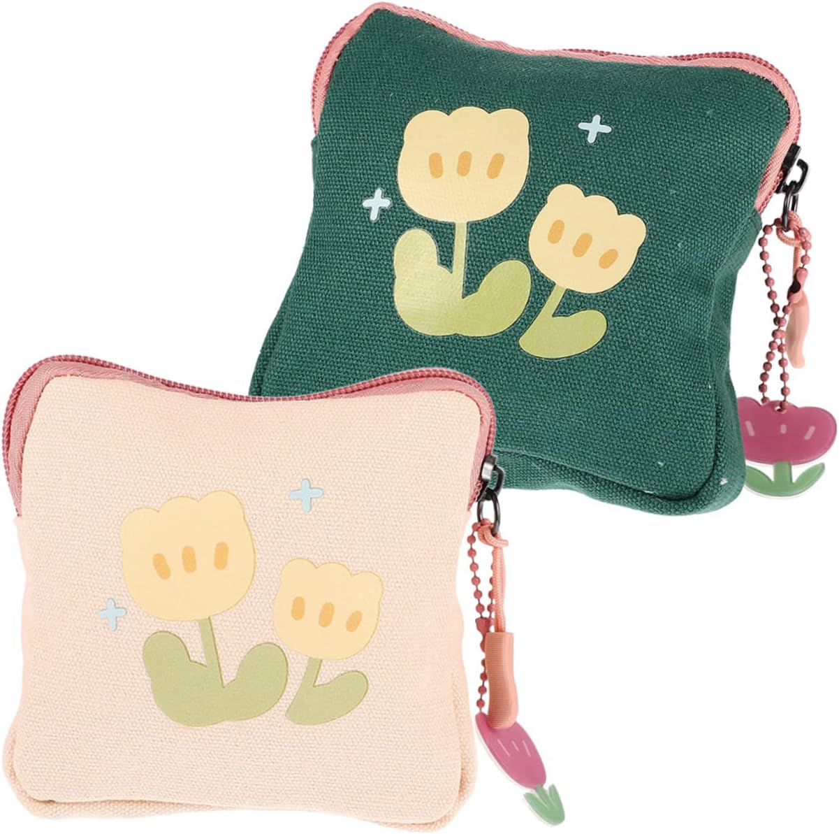 SHERCHPRY 8Pcs Sanitary Napkin Organizer Decorative Coin Bag Zipper Money Pouch Tampon Storage Bag for Travel Women image number 1