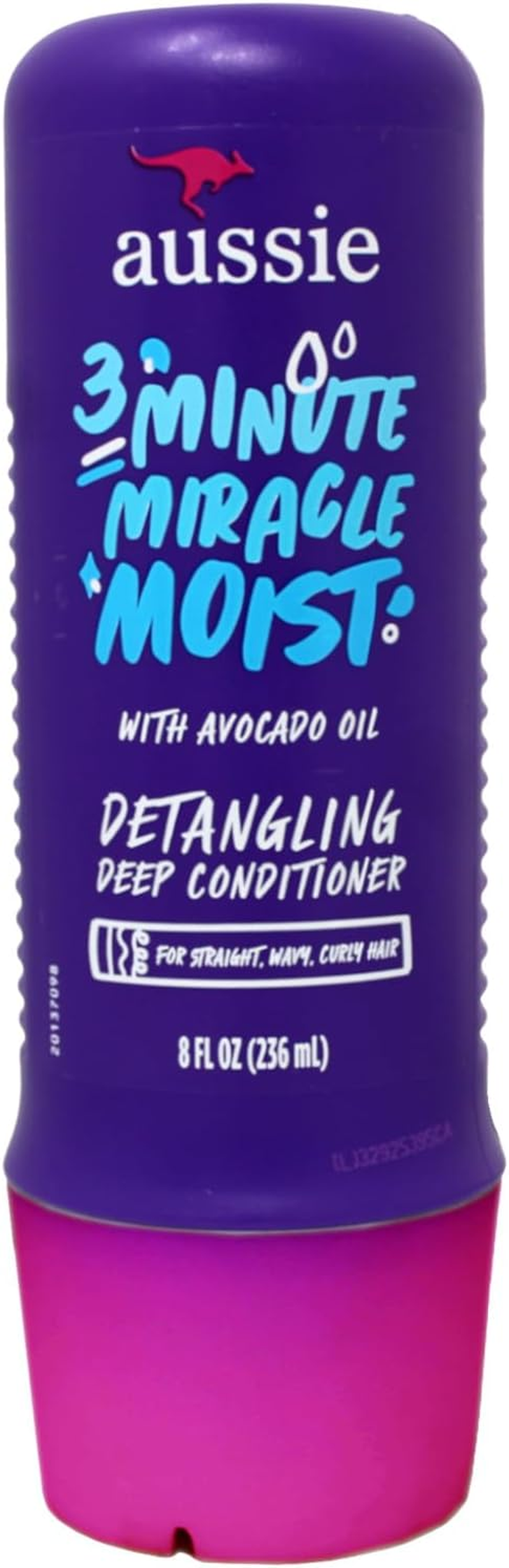 Aussie 3 Minute Miracle Moist Deep Conditioning Treatment, Detangler, 8 Fluid Ounces (Pack of 3) - Deep Conditioner