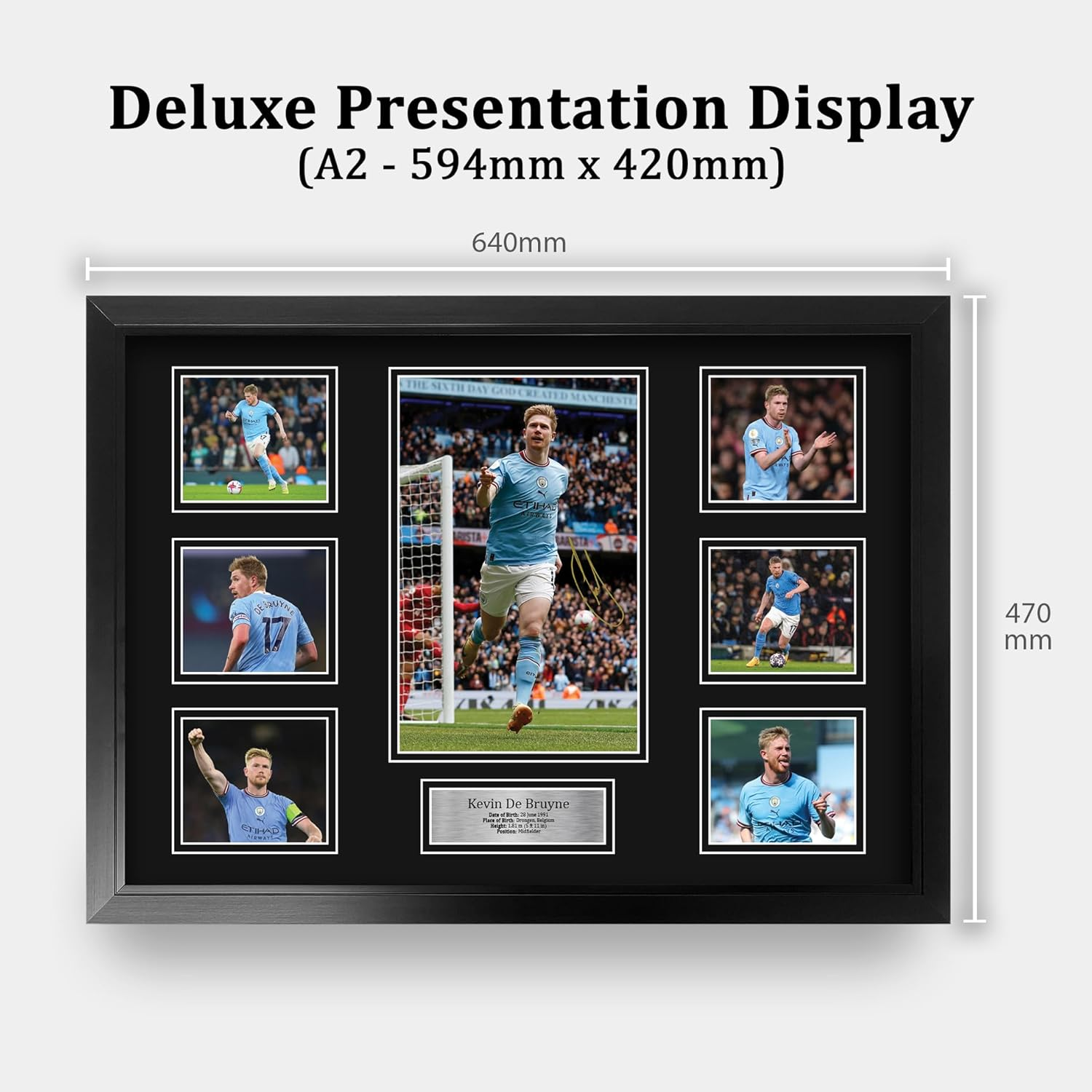 HWC Trading Kevin De Bruyne Manchester City Printed Memorabilia Signed Autograph Photograph Display for Football Fans and Supporters - A2 Framed image number 2