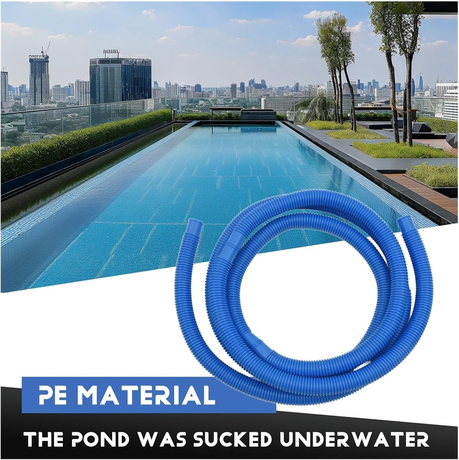 5M Swimming Pool Vacuum Cleaner Hose, Swimming Replacement Pipe, Kink-Free, Heavy Duty Pool Cleaner Hose for above Ground Pools Accessories image number 2