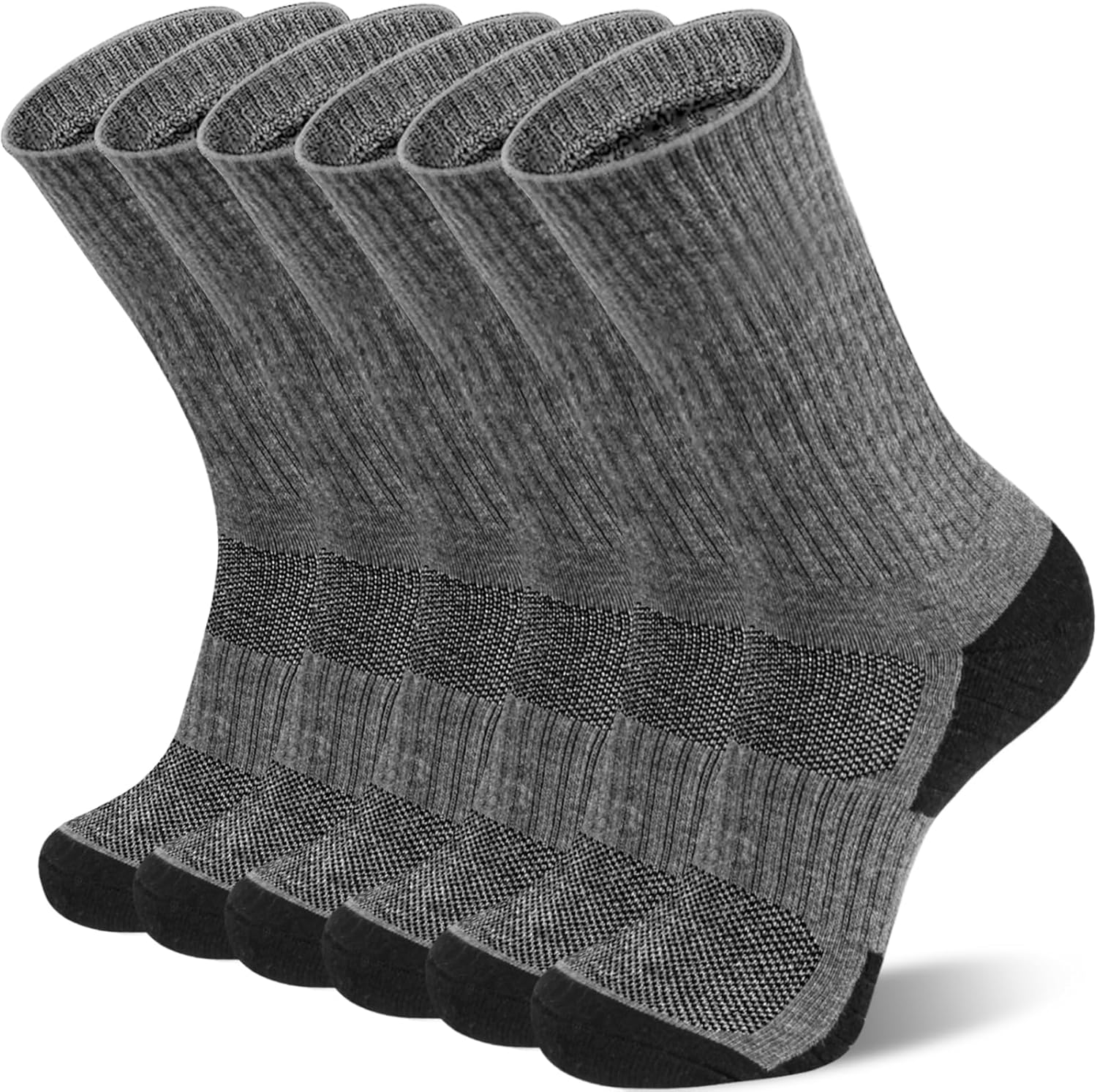 COZY CORE 6 Pairs Athletic Socks Cotton Cushioned Crew Running Socks for Men/Women,Sport Calf Socks Performance Cushioned & Breathable for Running Sports Training Hiking Gym Tennis