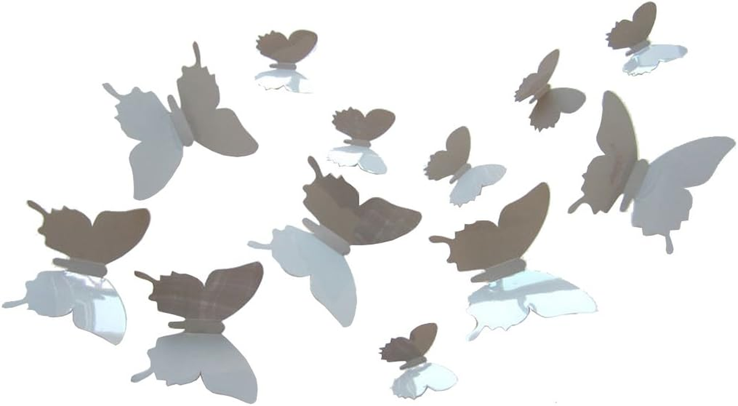 Cuteproduct 12Pcs 3D Butterfly Removable Wall Decals Diy Home Decorations Art Decor Wall Stickers Murals for Babys Kids Bedroom Living Room Classroom Office(Color White)