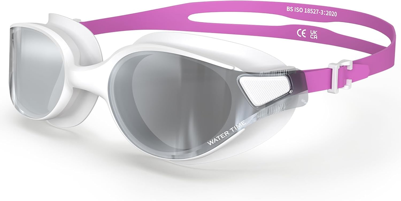 WATER TIME Swim Goggles, Adult for Men Pool Goggles for Women Professional anti Fog No Leaking UV Protection Swimming Goggles - Black White image number 7