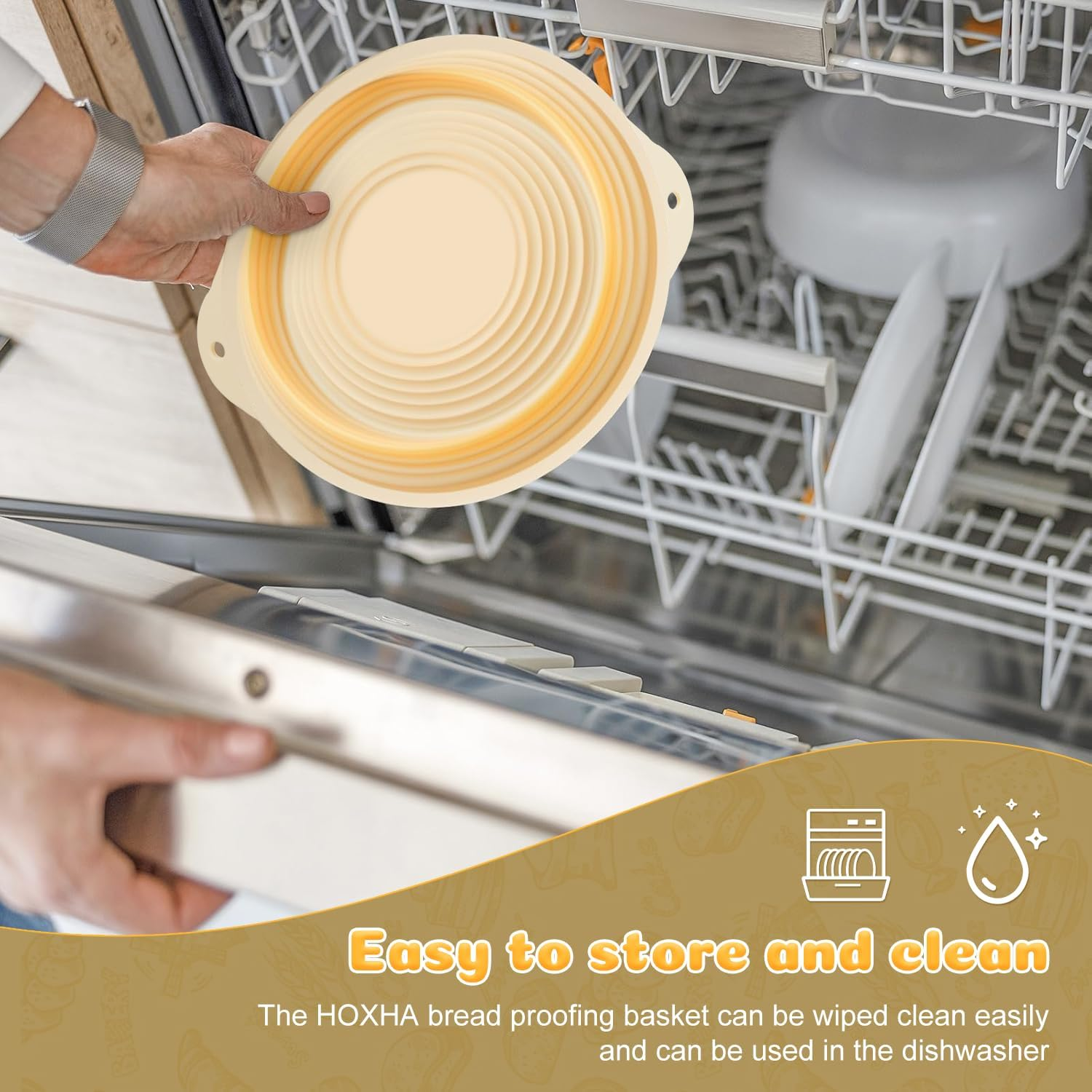 Sourdough Starter Kit Bread Baking Supplies, Bread Proofing Basket Set of 2 round and Oval - 30Oz Jar (1000Ml Glass) & Two Silicone Baskets, Sour Dough Kit Tools, Premium Baking Tools image number 6