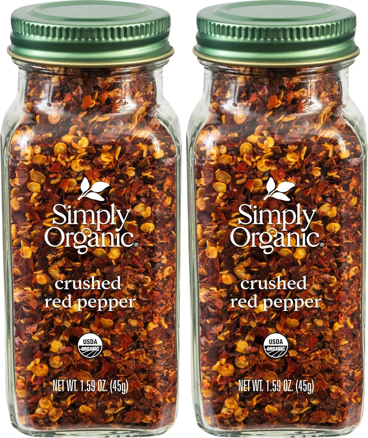 Simply Organic Crushed Hot Red Pepper Large Glass, 45G