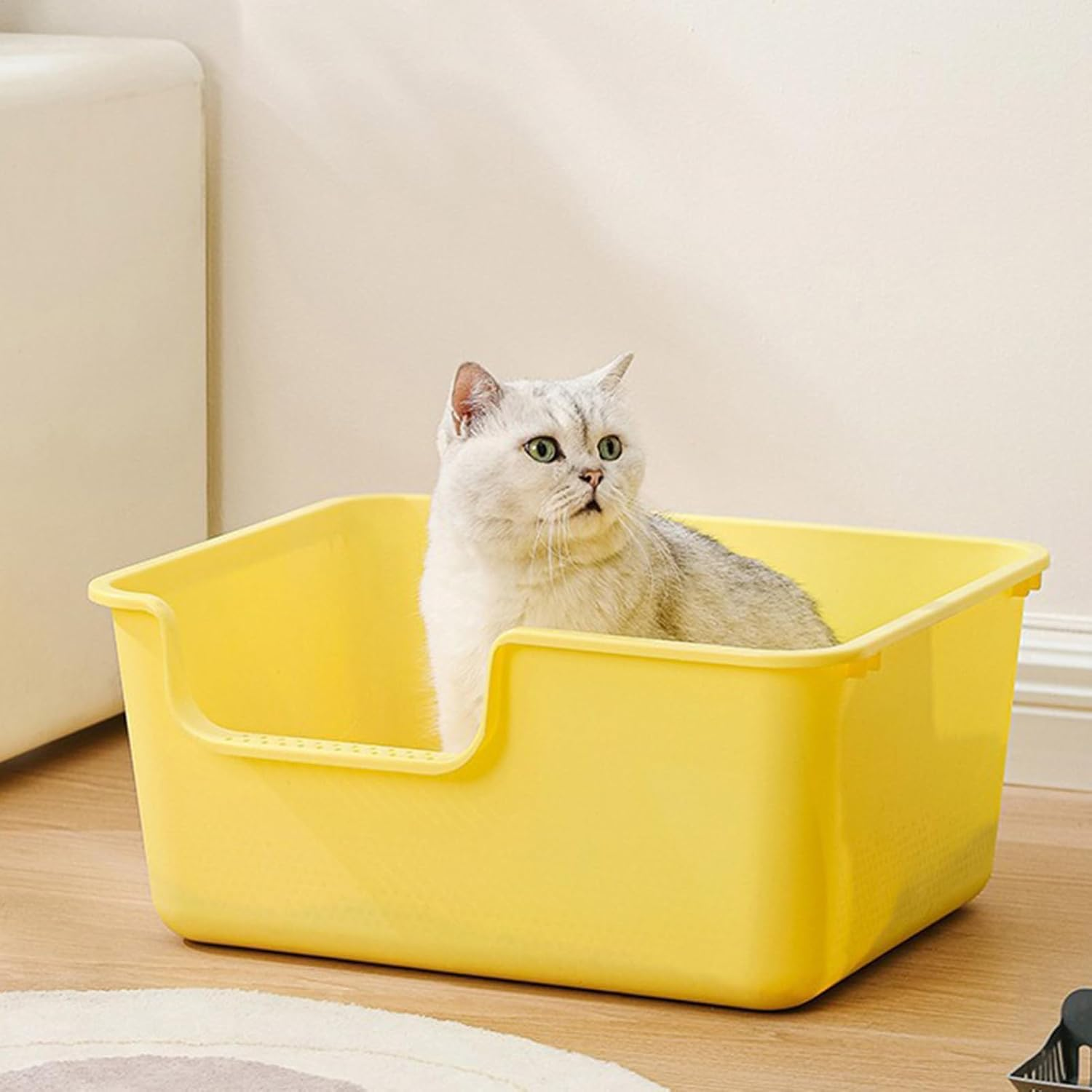 Cat Pan - Large Capacity Cat Pan Litter Boxes Open Top, Litter Tray, Pet Supplies, Anti-Spillage Boxes for Kittens, Big Small Cats, Rabbits image number 6