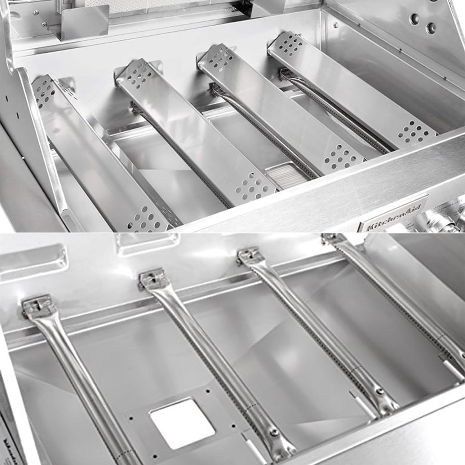 740-0780 Grill Parts Heat Plates Burners for Kitchenaid Grill Replacement Parts 740-0781 720-0745B Kitchenaid 4 Burner Grill Parts Stainless Steel Heat Shields Burner Tube Kits Heat Bar Parts image number 6