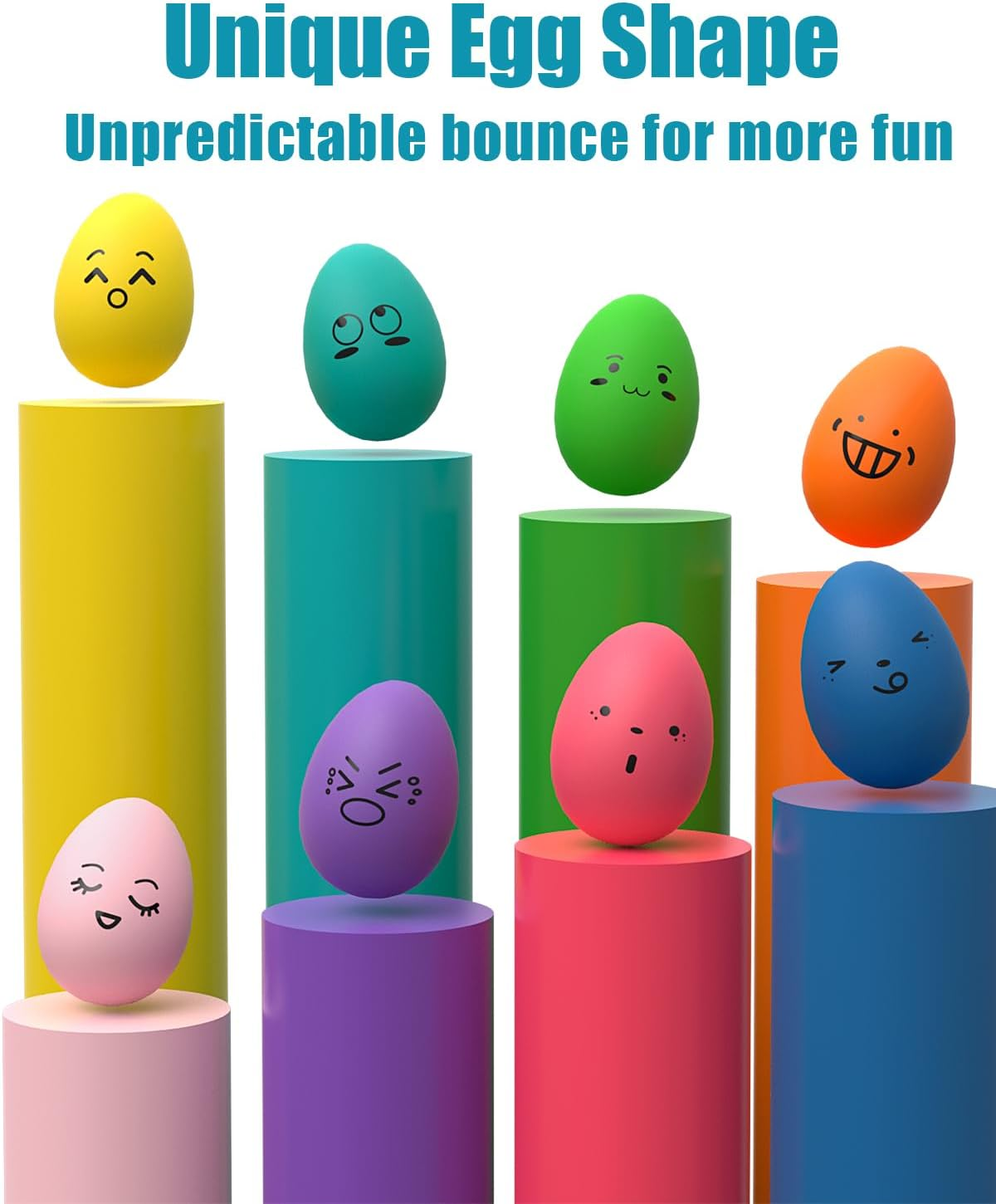 Dog Toys Squeaky, Interactive Funny Puppy Ball Pack, Latex Rubber Squeak Pet Toy Egg Balls for Puppies Small Medium Breed Dogs image number 2