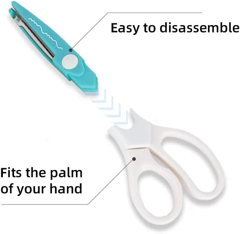 AIMALL Kids' Creative Scissors Set with 5 Decorative Blades, 6.93 Inch DIY Craft Scissors for Fun Arts & Crafts, Includes Carry Case image number 6