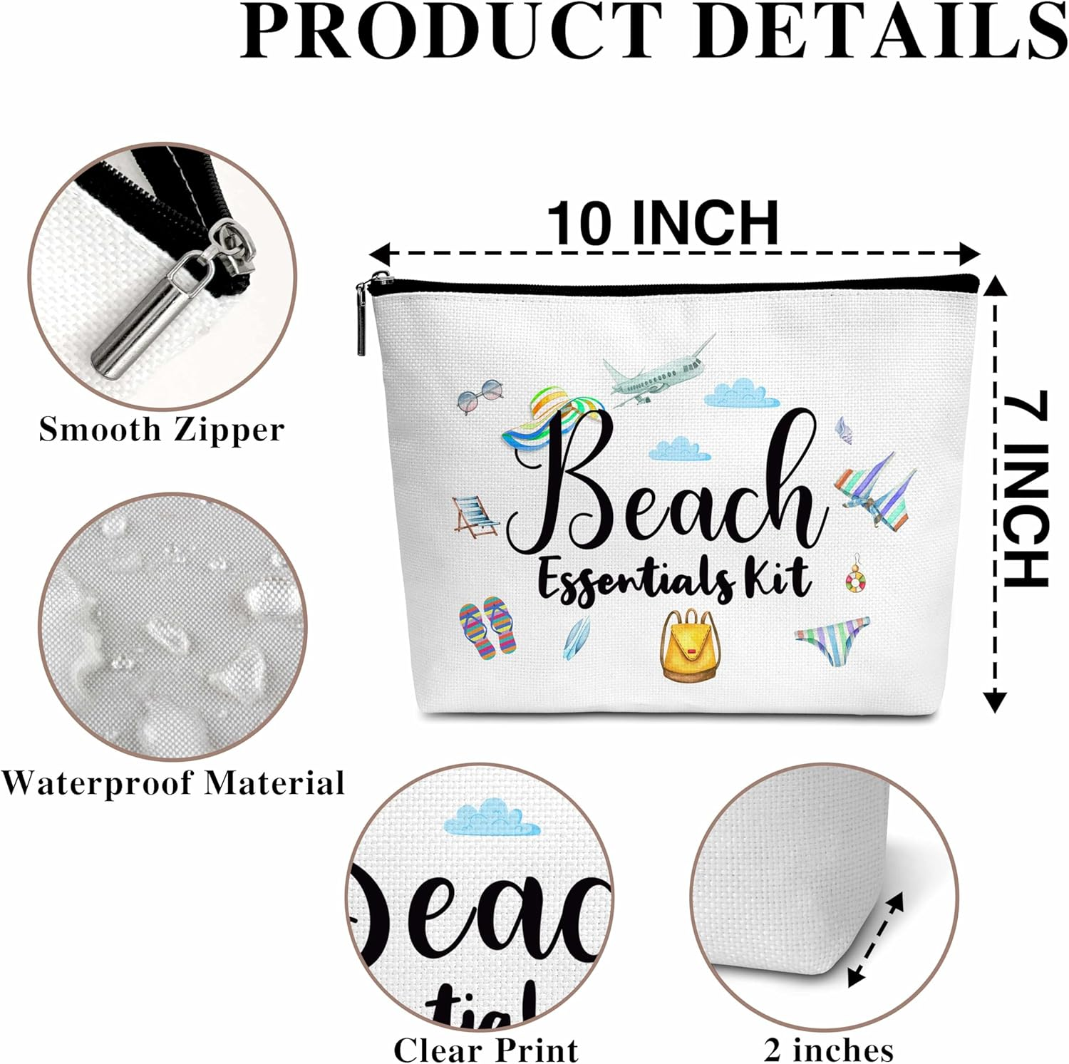 Summer Cosmetic Bag, Cruise Gift Makeup Bag with Zipper - C, Beach Essentials Kit 2, Beach Essentials Kit 2 image number 2