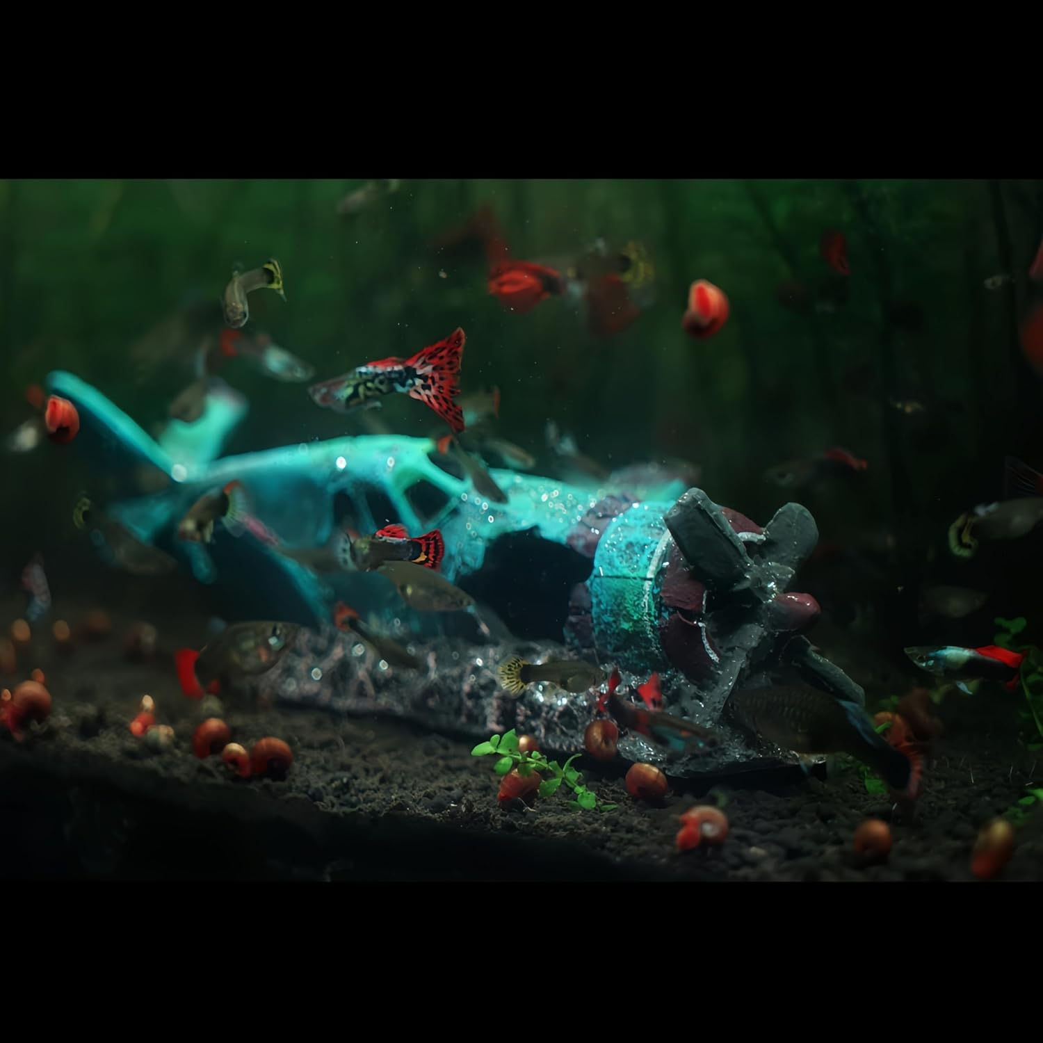 Aquarium Landscaping Decoration Plane Wreck Fish Shelter Fish Tank Decoration Medium Large Fish Garden Pond Ornament Hideouts image number 3