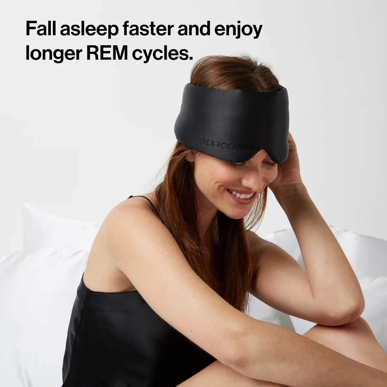 Dore & Rose Deep Sleep Mask Light Blocking, 23 Momme Mulberry Silk Eye Mask, Ultra Soft, Adjustable - Travel Sleeping Mask for Men & Women (Black) image number 6