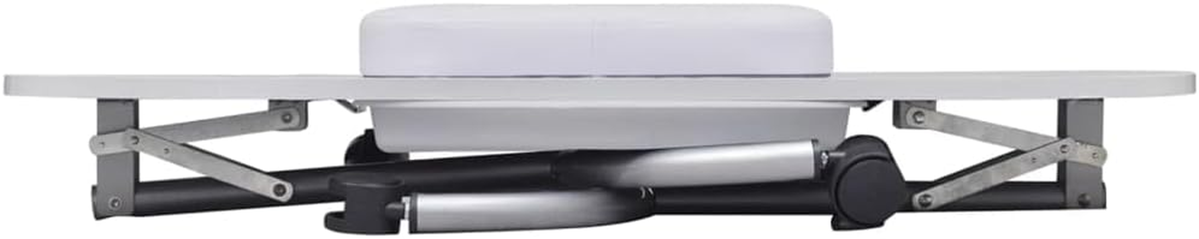 Vidaxl Professional Portable Manicure Table with Wrist Cushion, Pull-Out Drawer, Lockable Castors and Carrying Bag - White - Black image number 6