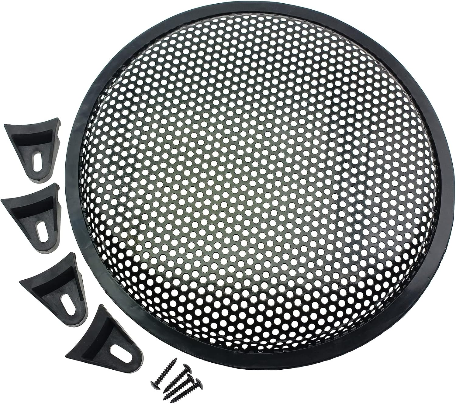 2 Pack 10 Inch Metal Mesh Speaker Grills Covers Subwoofer Grill Protective Case with with Mounting Screws for Home Audio Car Speaker [Fdxgyh,Black] image number 3