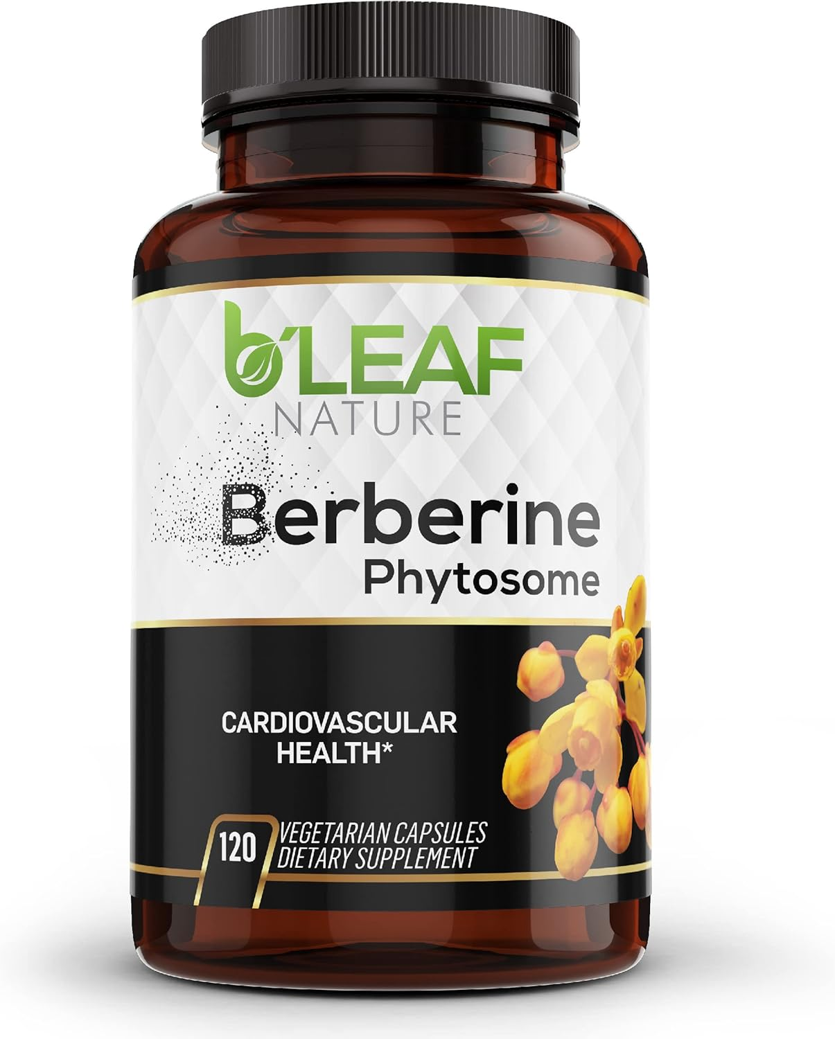 Berberine Phytosome - Superior Absorption - Natural Herbal Supplement &ndash; Gluten Free &ndash; Non GMO -1100Mg per Serving - 120 Vegetarian Capsules by B&rsquo;Leaf Nature image number 3