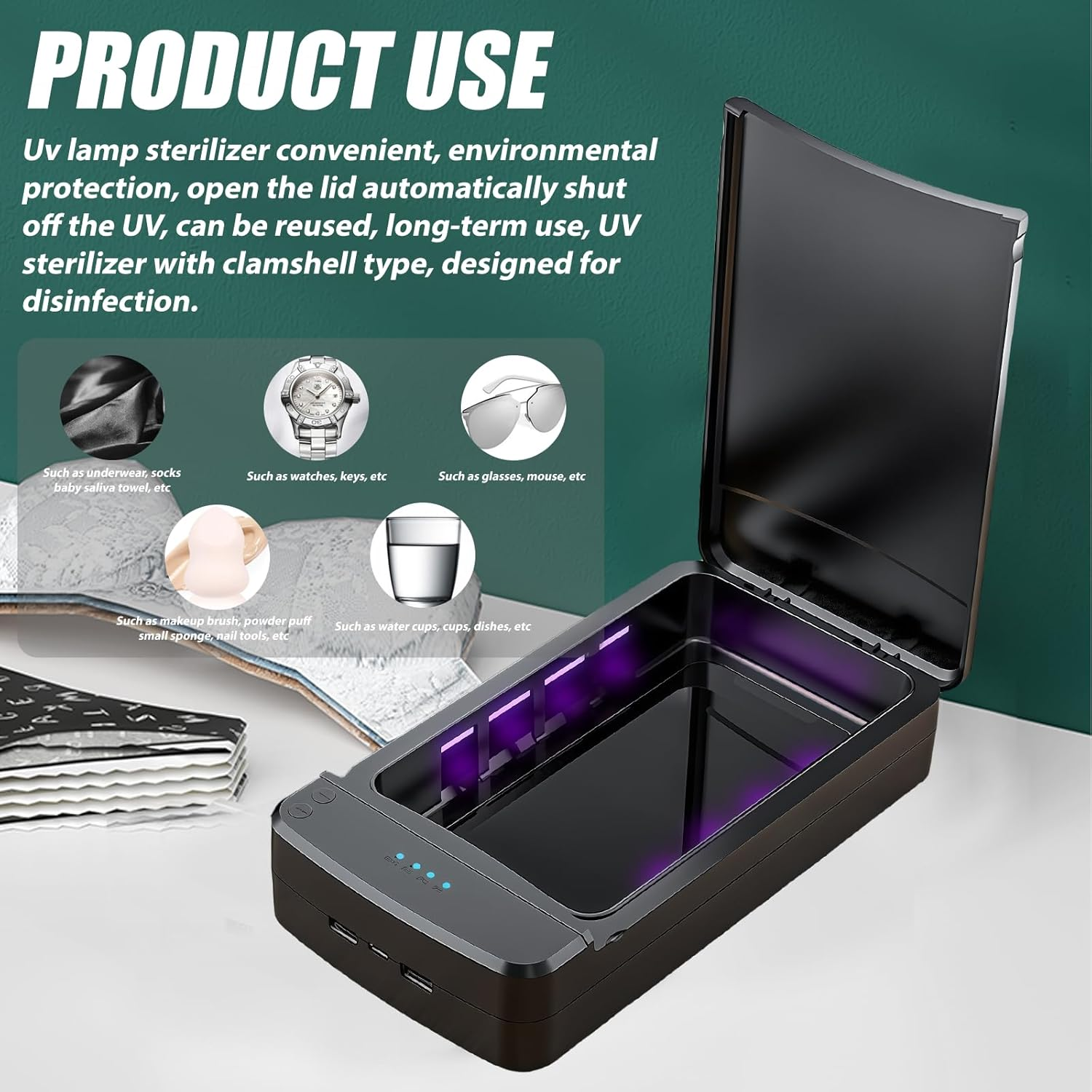 Professional Nail Art Steriliser Box: WIYETY UV Lamp Steriliser, Professional UV Disinfectant Device with Quiet Operation Suitable for Nail Tools and Nail Salons (Black)