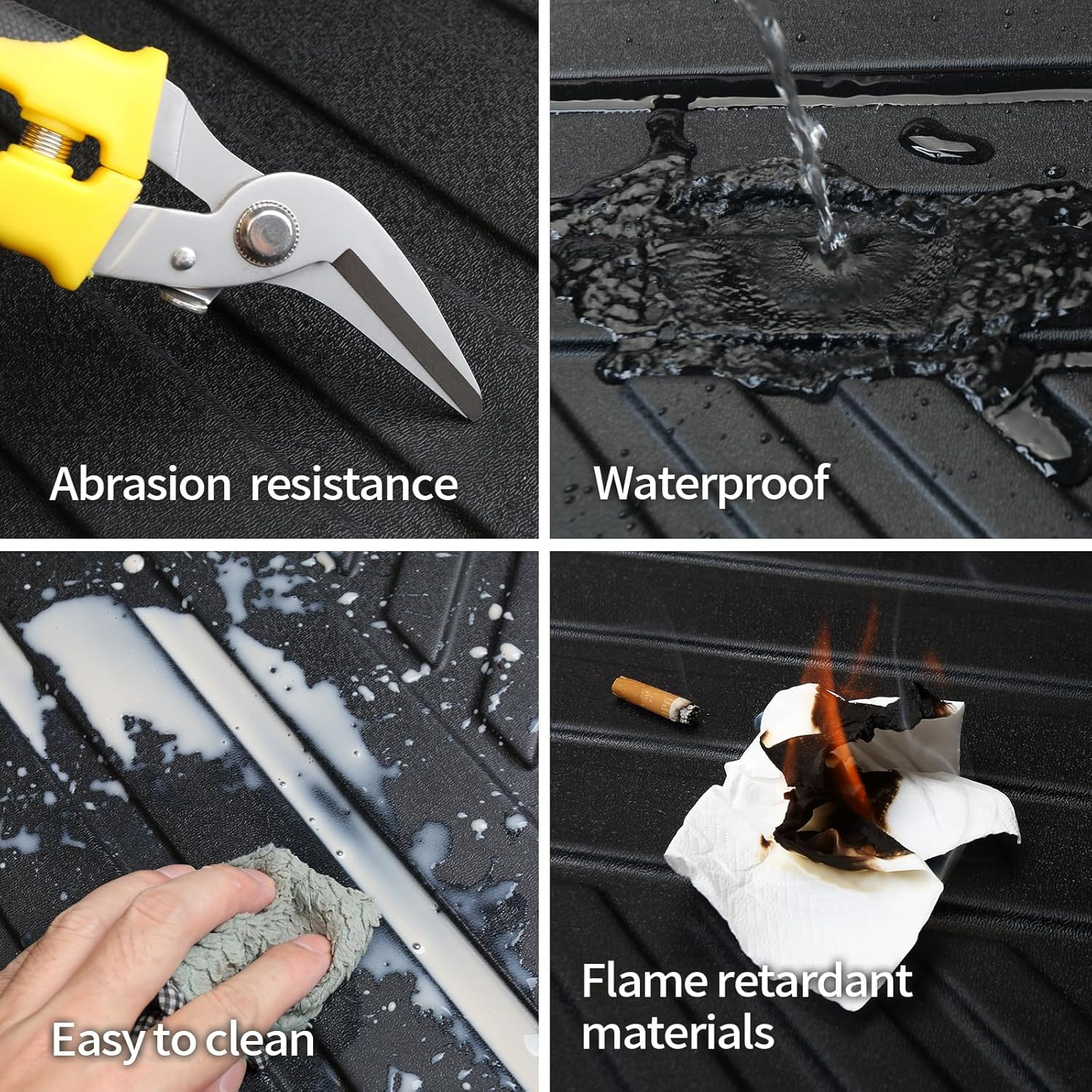 All Weather Floor Mats & Cargo Liner Compatible for 1997-2006 Jeep Wrangler TL/LJ Accessories (For1997-2006 Jeep Wrangler TJ/LJ) - For 1997-2006 Jeep Wrangler Tj/Lj image number 4