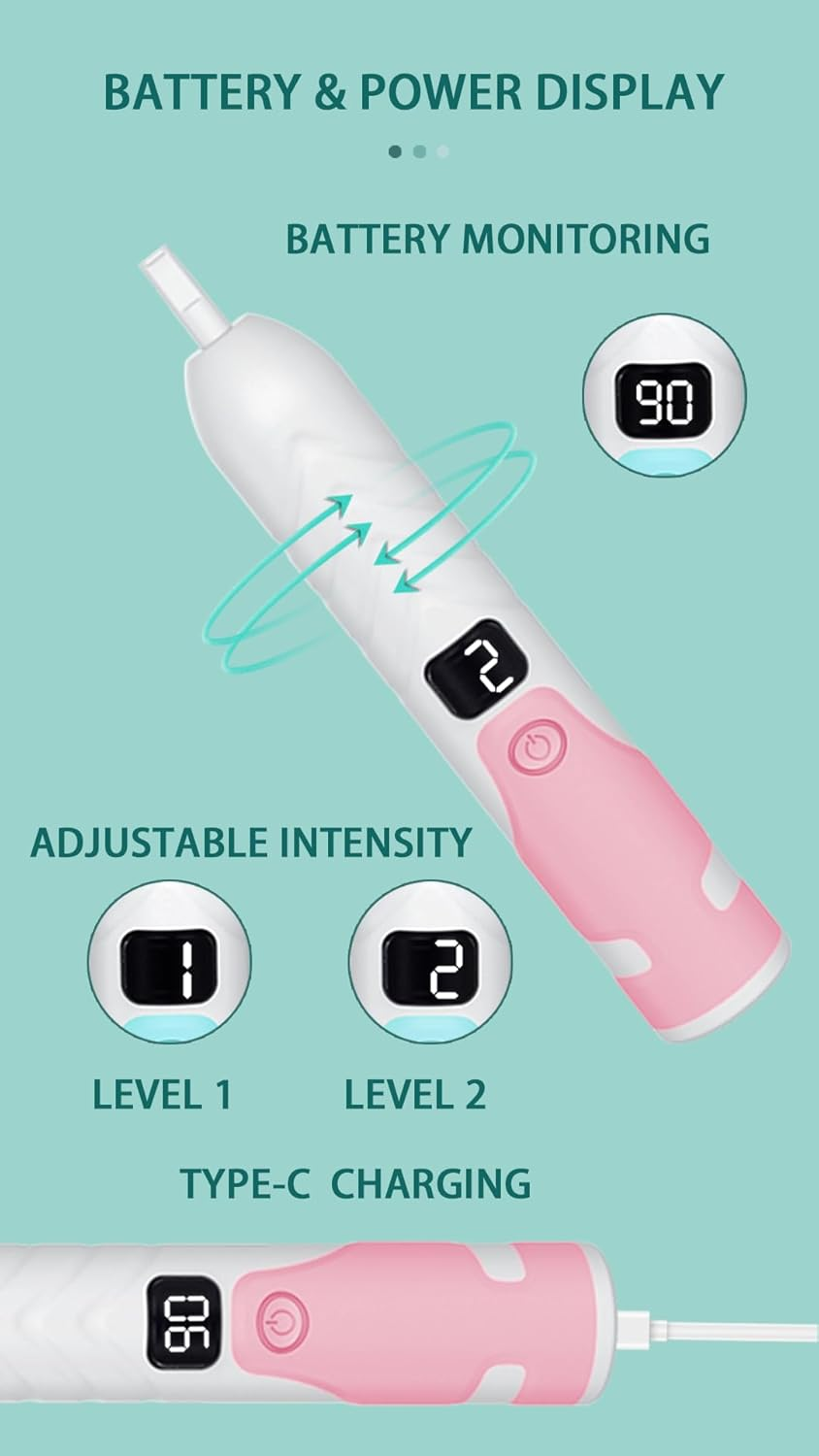 Electric Baby Bottle Brush Cleaner Set,8 in 1 Automatic Baby Bottle Cleaning Kit,Silicone Bottle Brush,Pink